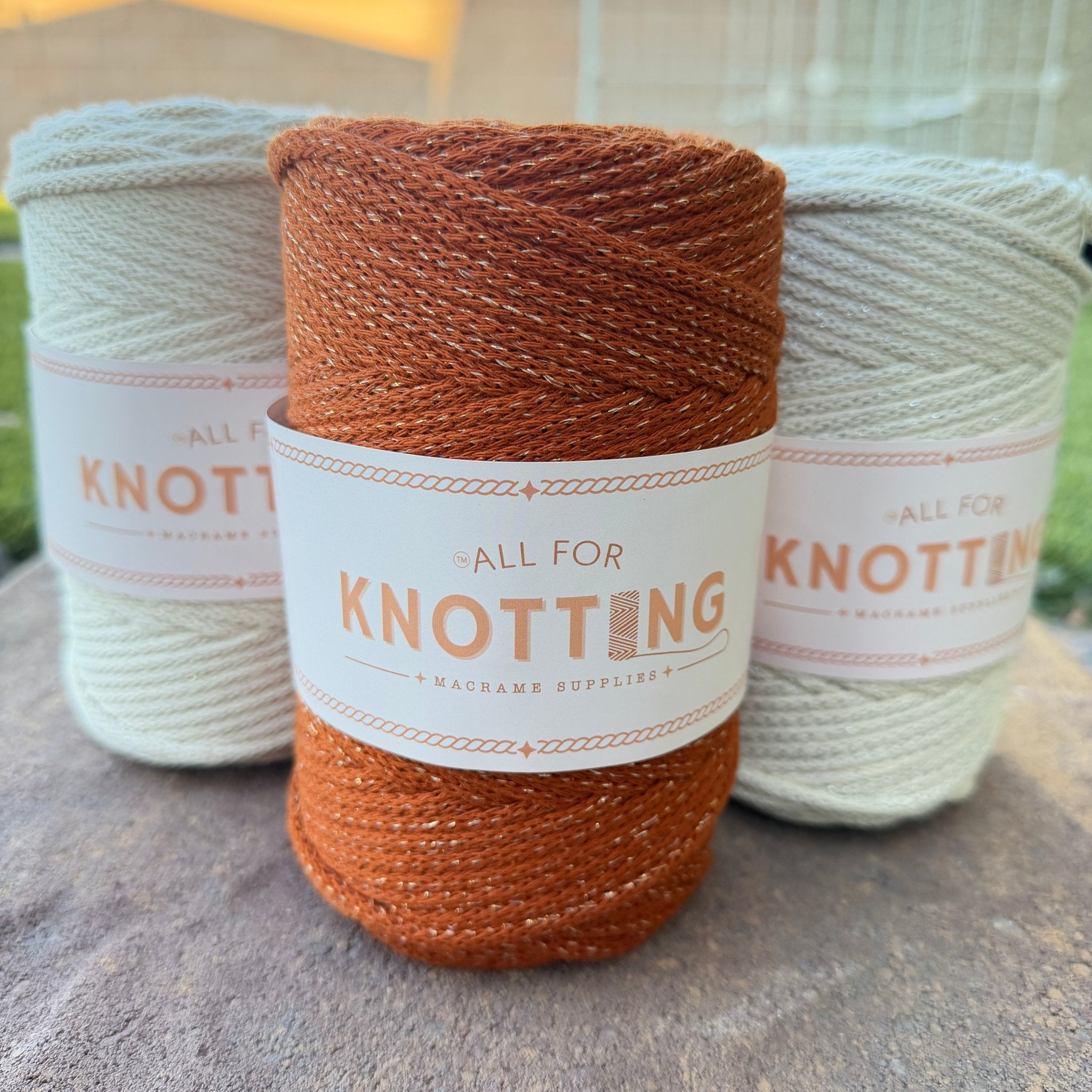 3mm/5mm Metallic Mix Braided Cord , Macrame Braided Cord, Made in the USA - All For Knotting