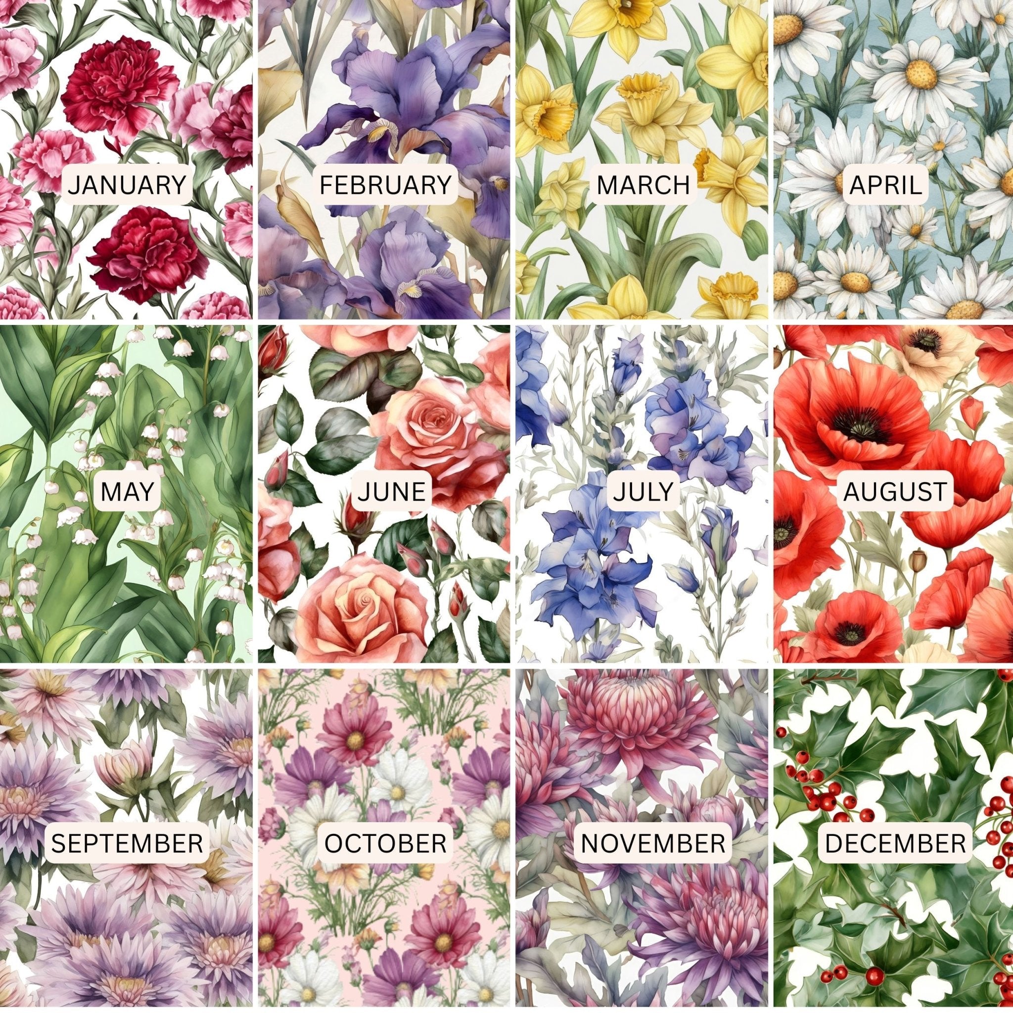 BIRTH MONTH FLOWERS Macrame Earring Blanks | Wooden Earring Blanks - All For Knotting