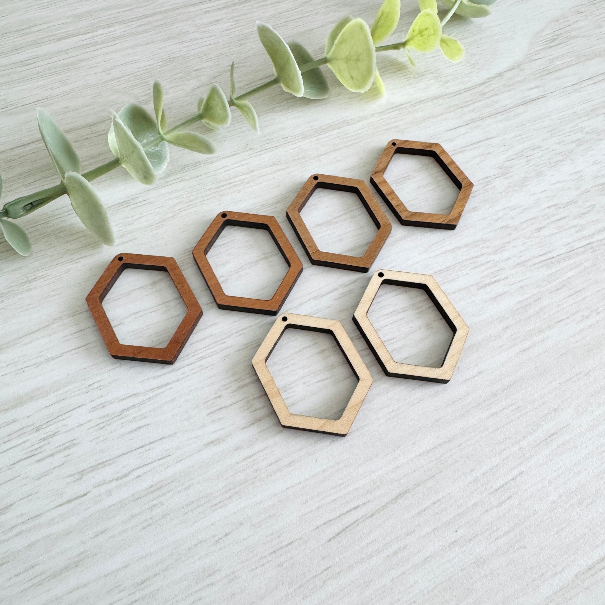 HEXAGON | Wooden Earring Blanks for Macrame - All For Knotting