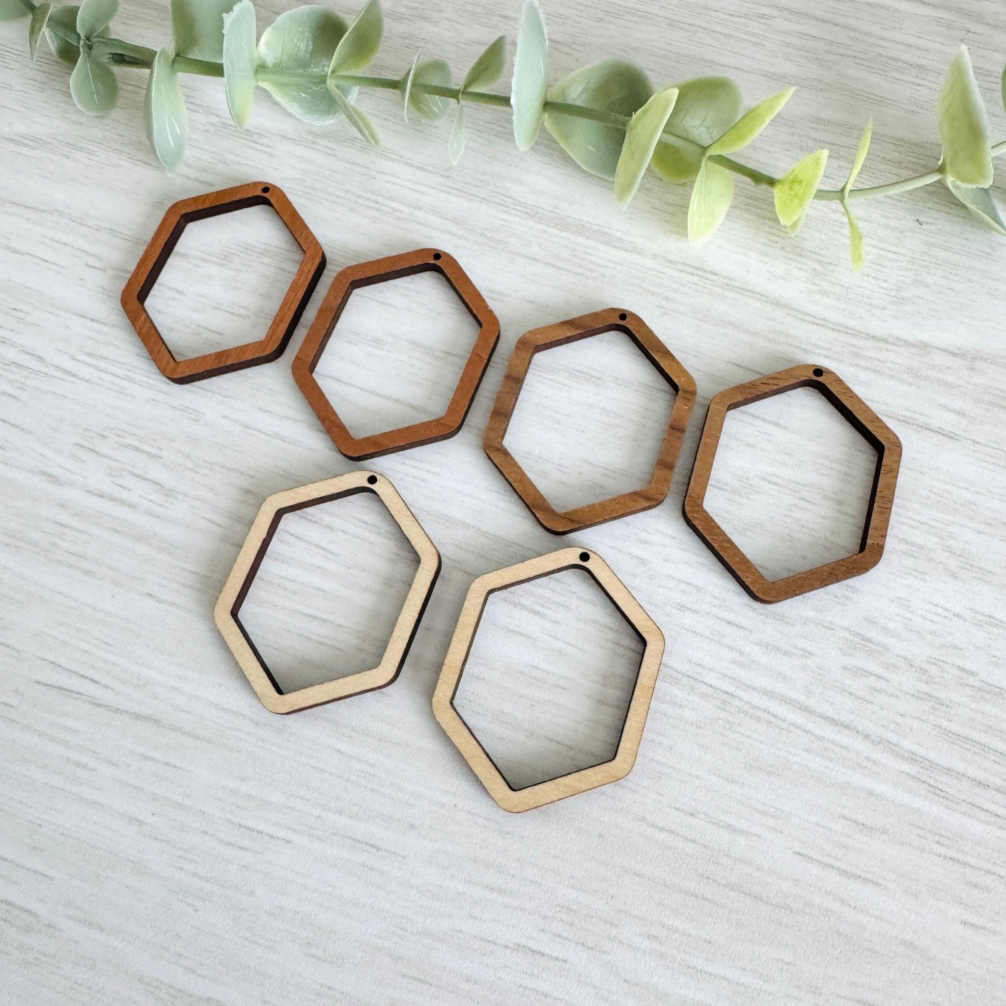 HEXAGON | Wooden Earring Blanks for Macrame - All For Knotting