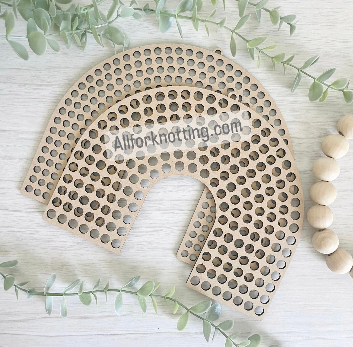 BRAIDED RAINBOW WOODEN FRAME | Macrame Wooden Frames - All for Knotting LLC