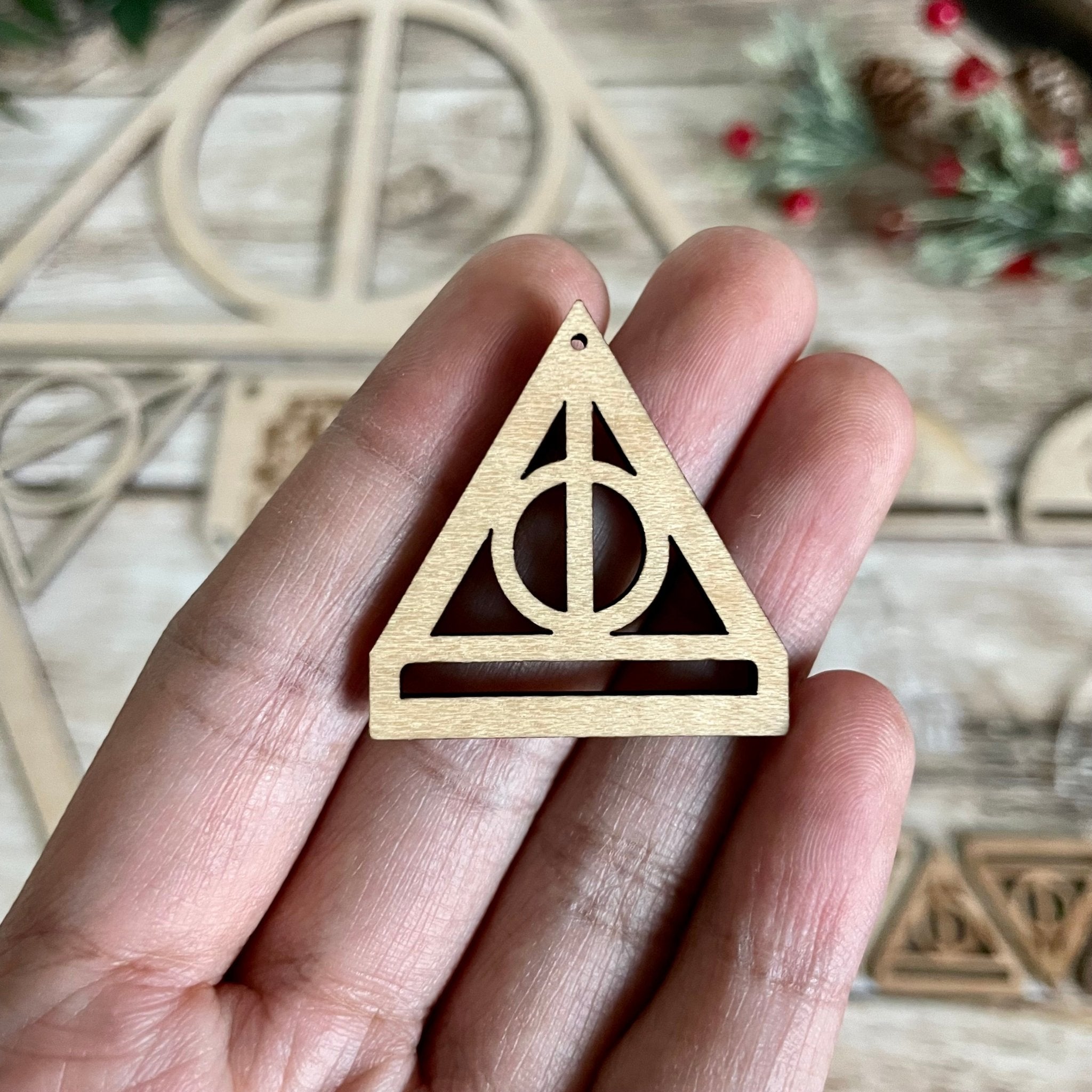 DEATHLY HALLOW EARRING BLANKS | Wooden Earring Blanks - All for Knotting LLC