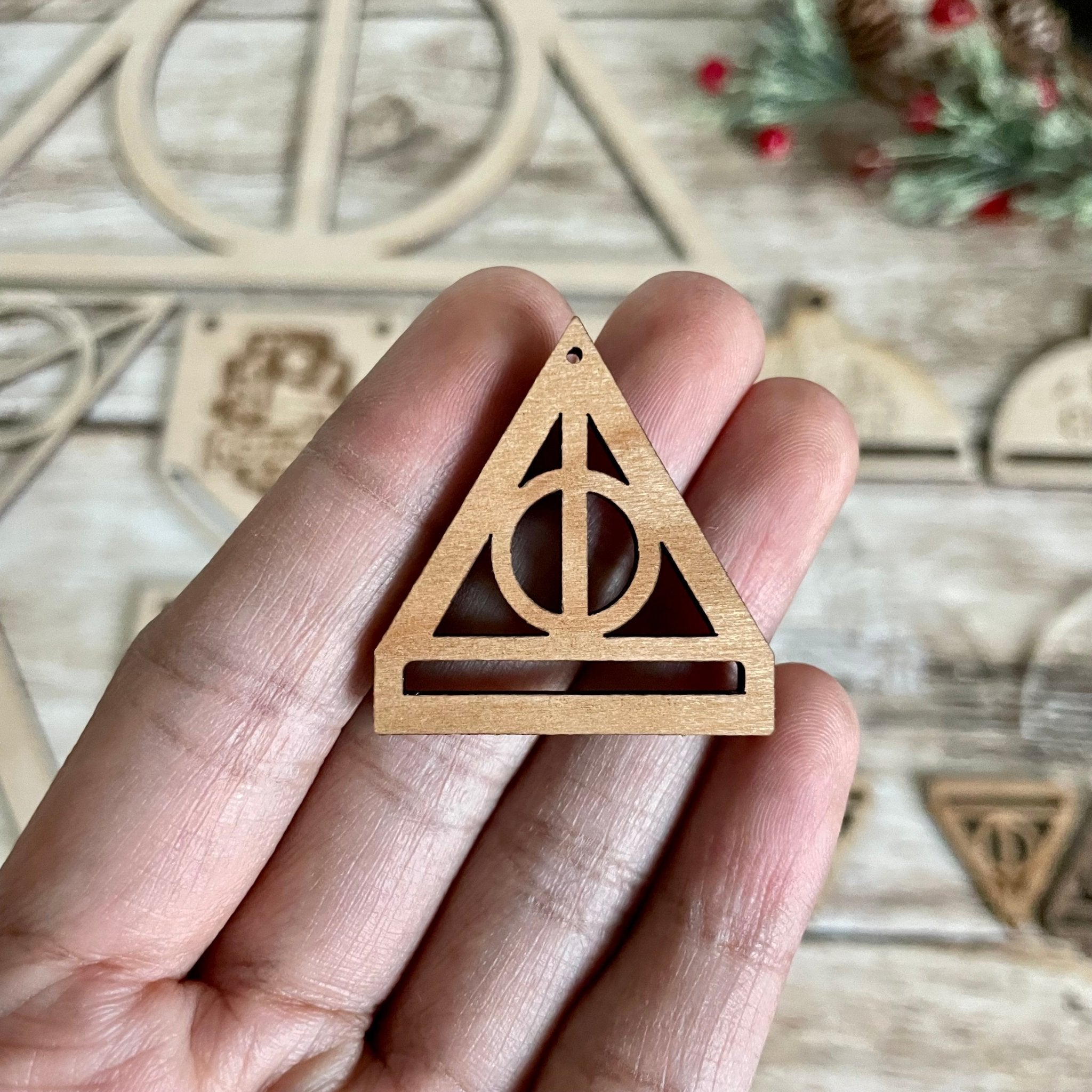 DEATHLY HALLOW EARRING BLANKS | Wooden Earring Blanks - All for Knotting LLC