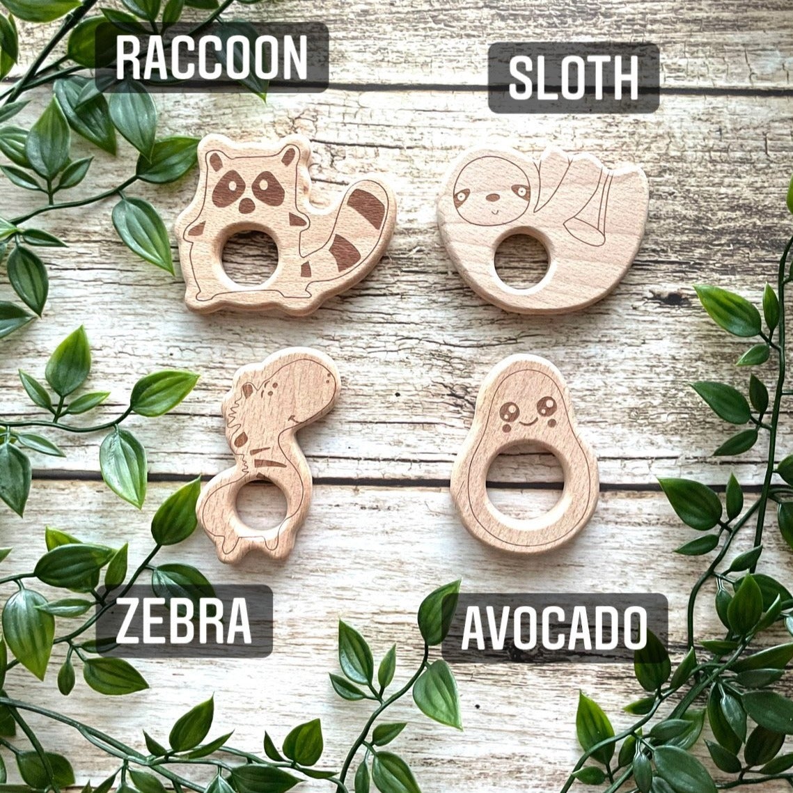 ENGRAVED WOODEN TEETHER | Macrame Wooden Teether - All for Knotting LLC