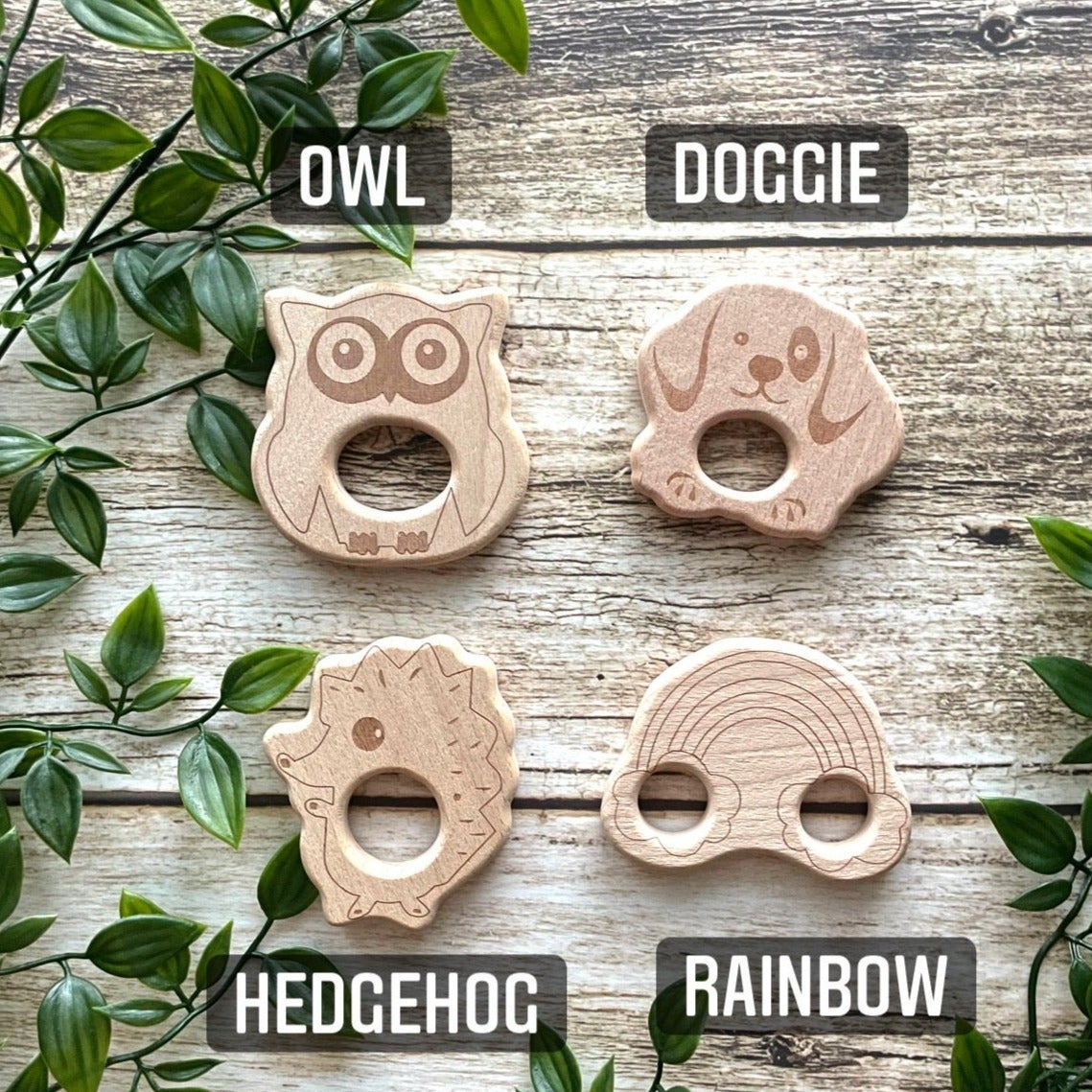 ENGRAVED WOODEN TEETHER | Macrame Wooden Teether - All for Knotting LLC