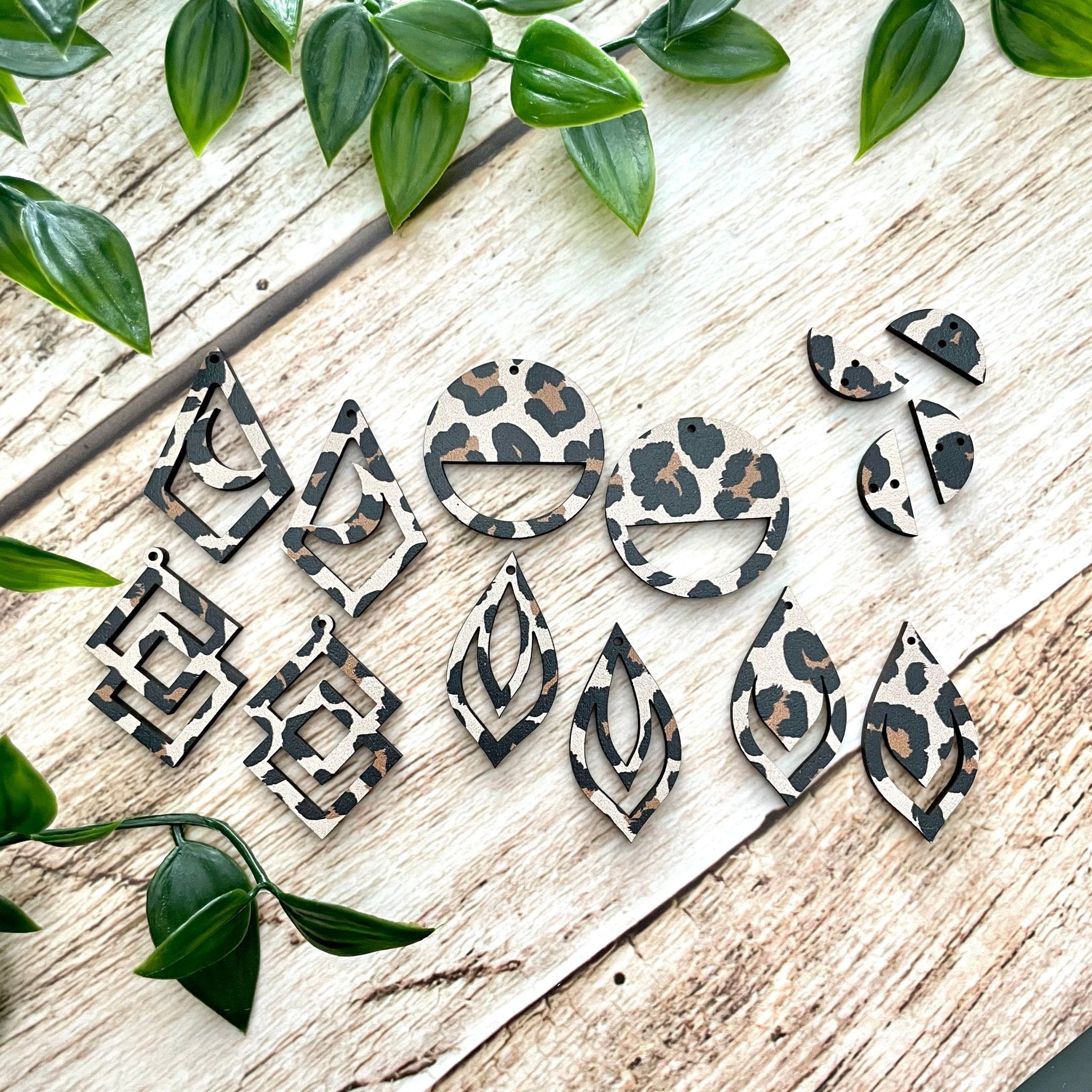 LEOPARD PATTERN | Wooden Earring Blanks - All for Knotting LLC