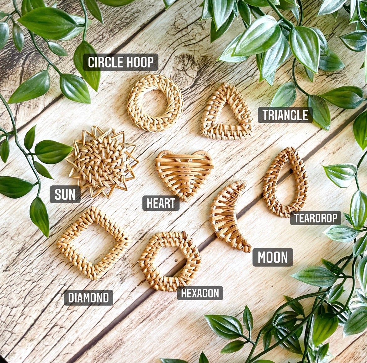 NATURAL RATTAN CHARMS - All for Knotting LLC