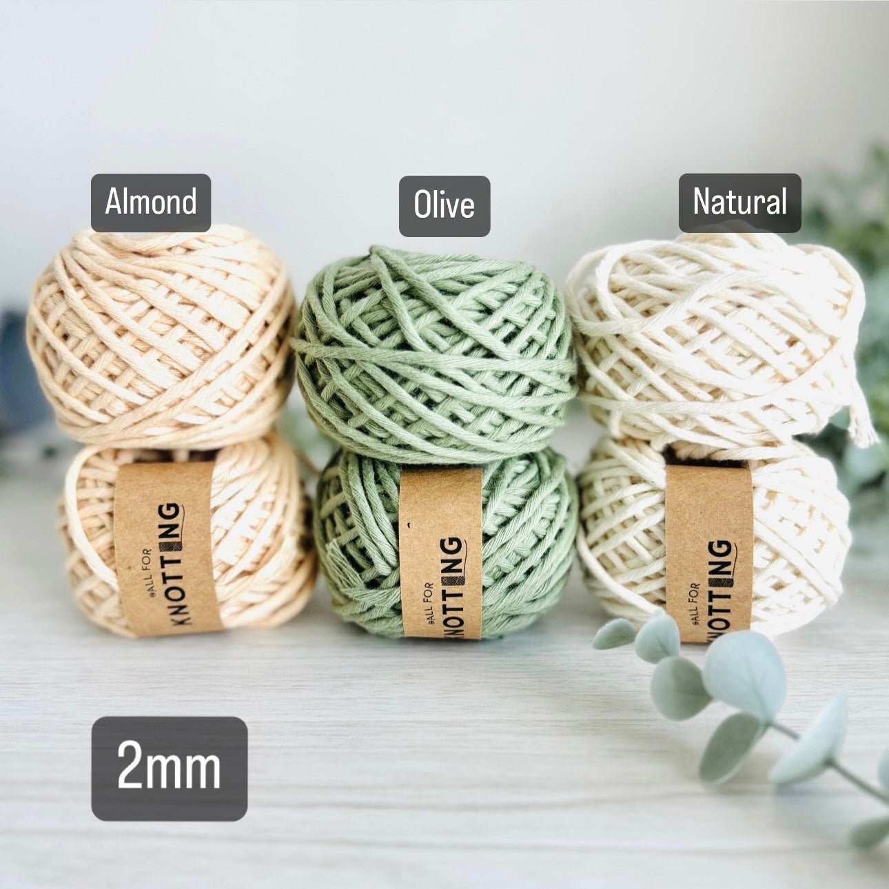 2mm Single Strand | Macrame Cotton Cord - All for Knotting LLC