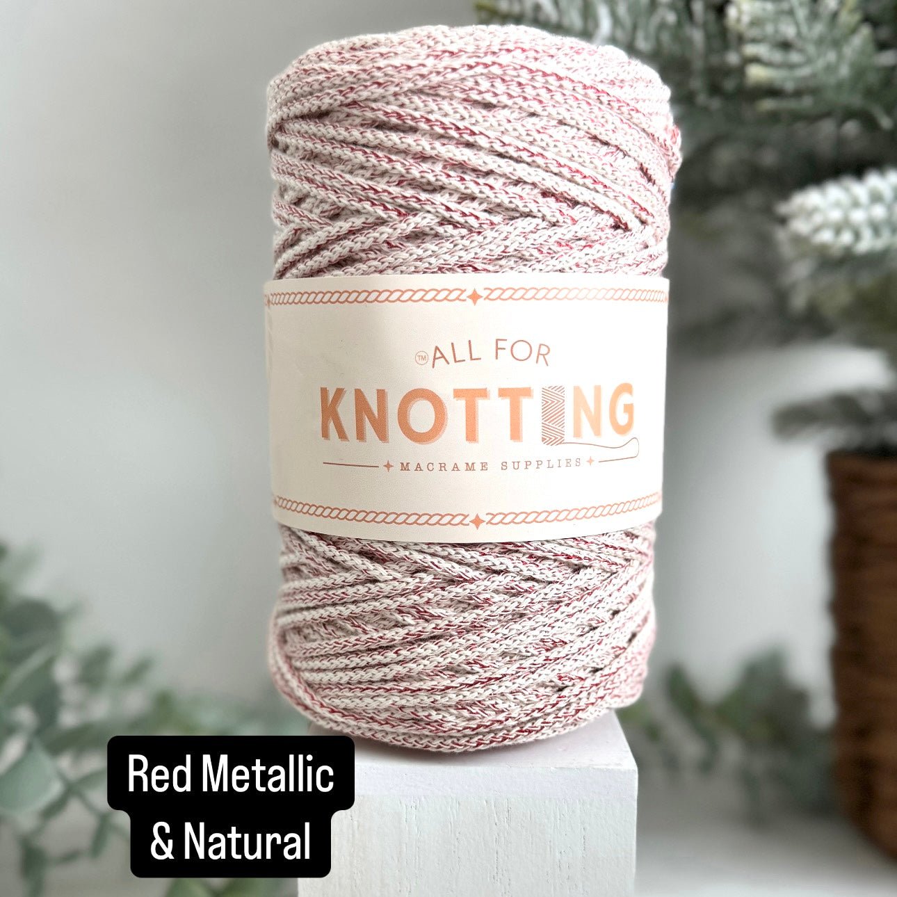 3mm Braided Metallic Christmas Macrame Cord, Made in the USA - All For Knotting