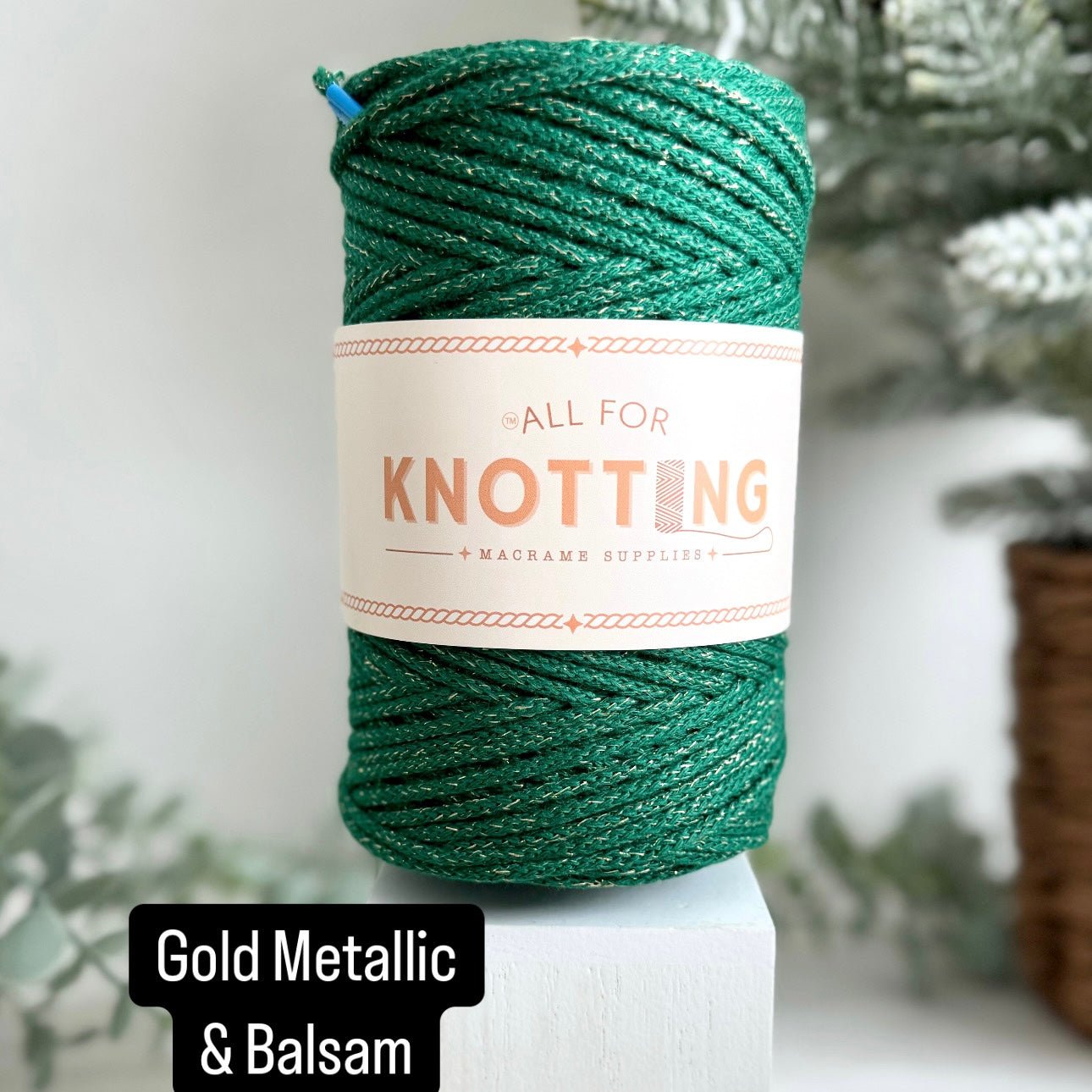 3mm Braided Metallic Christmas Macrame Cord, Made in the USA - All For Knotting