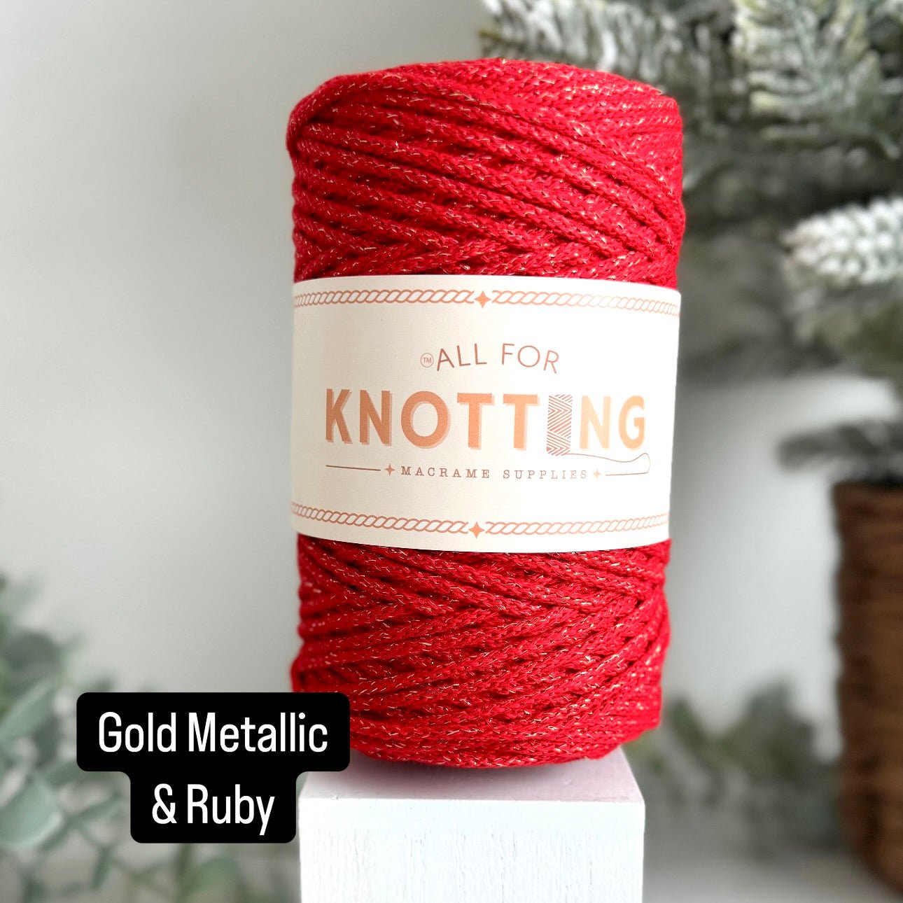 3mm Braided Metallic Christmas Macrame Cord, Made in the USA - All For Knotting