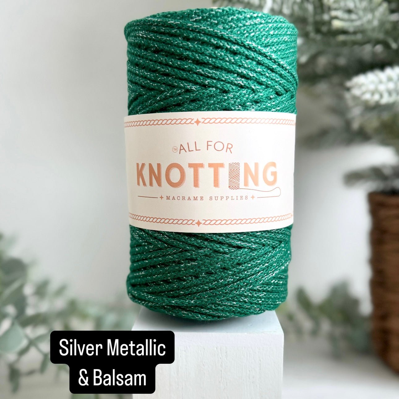 3mm Braided Metallic Christmas Macrame Cord, Made in the USA - All For Knotting