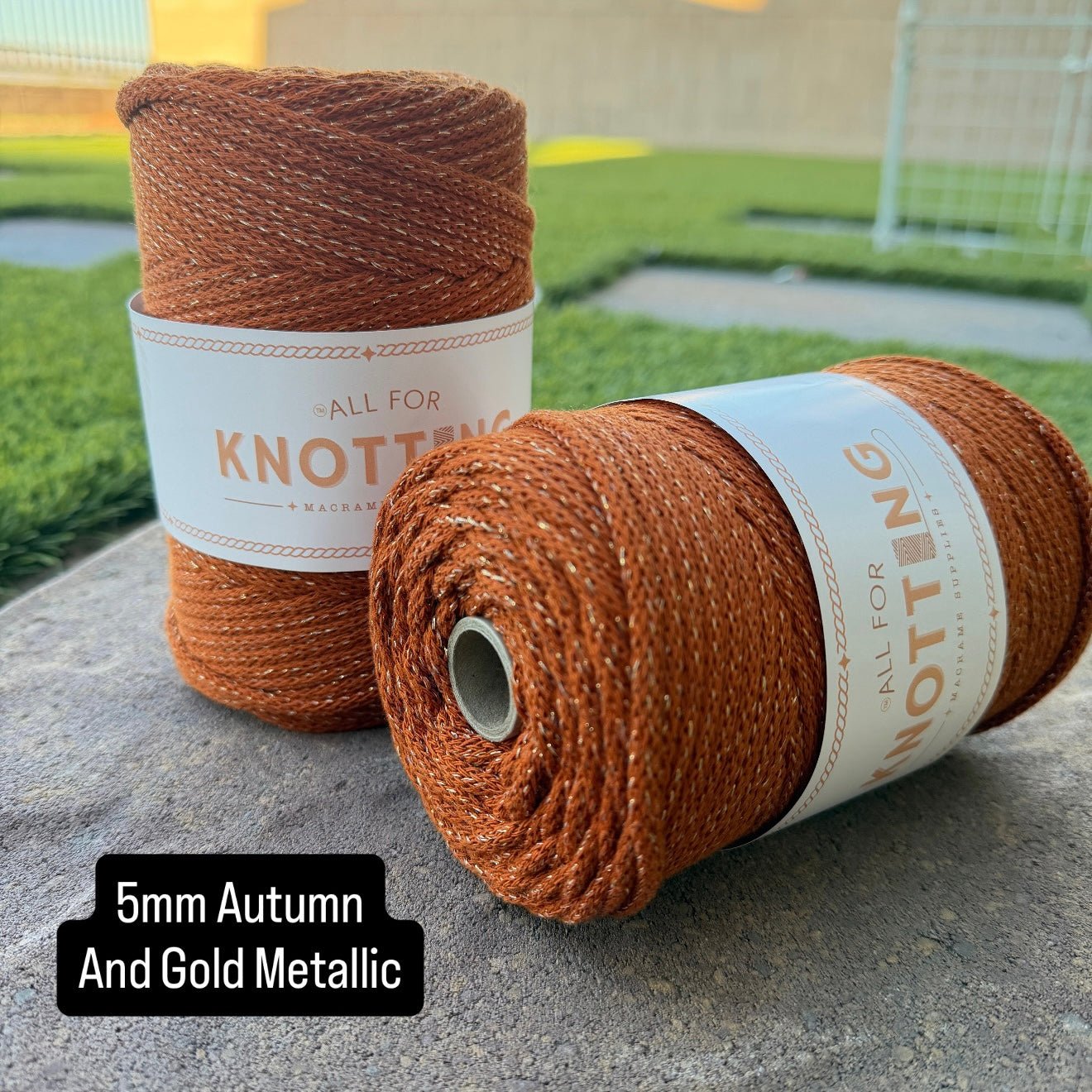3mm/5mm Metallic Mix Braided Cord , Macrame Braided Cord, Made in the USA - All For Knotting