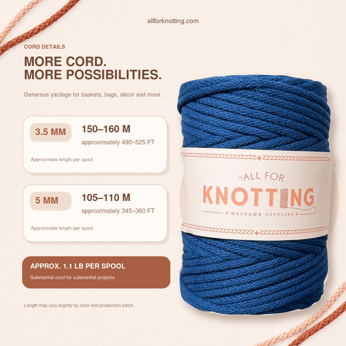 AFK Braided Cord | Macrame Cotton Cord | 40 Beautiful Colors - All For Knotting