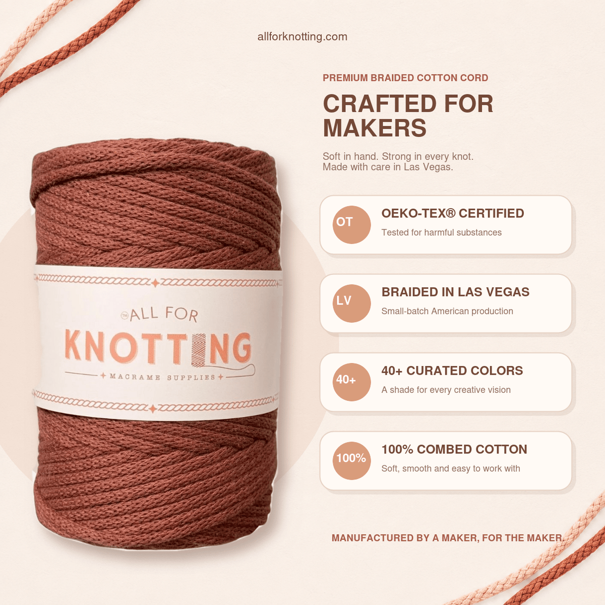 AFK Braided Cord | Macrame Cotton Cord | 40 Beautiful Colors - All For Knotting