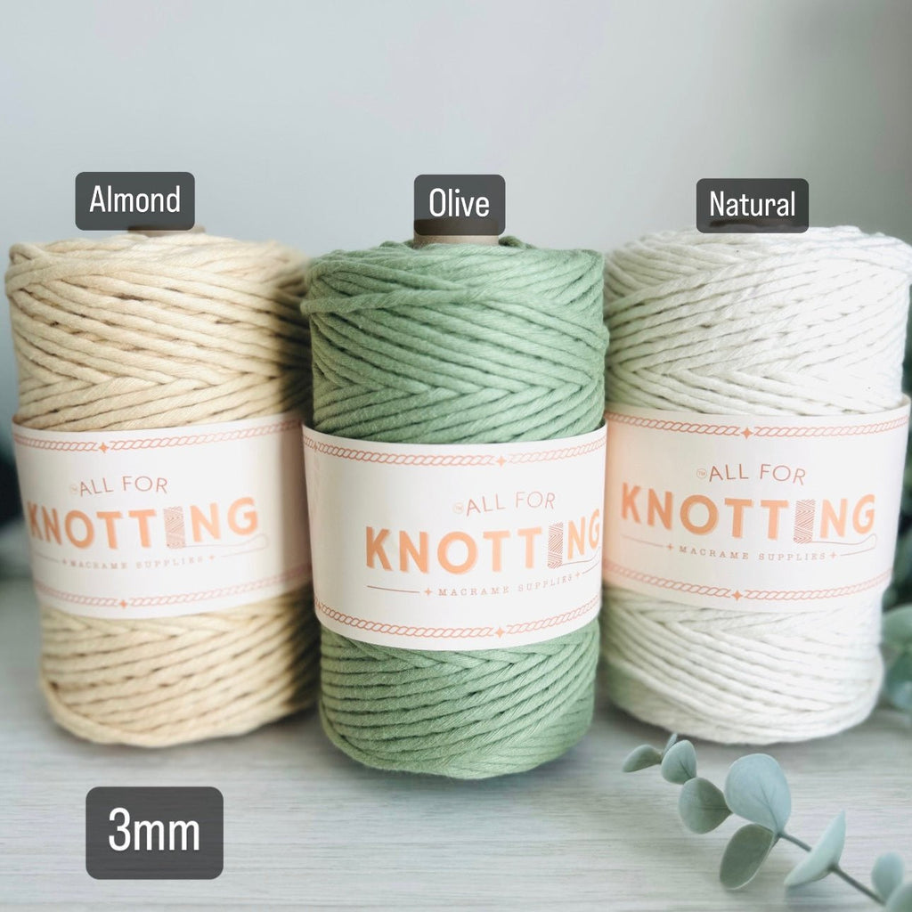 AFK Single Strand Macrame Cotton Cord - All for Knotting LLC