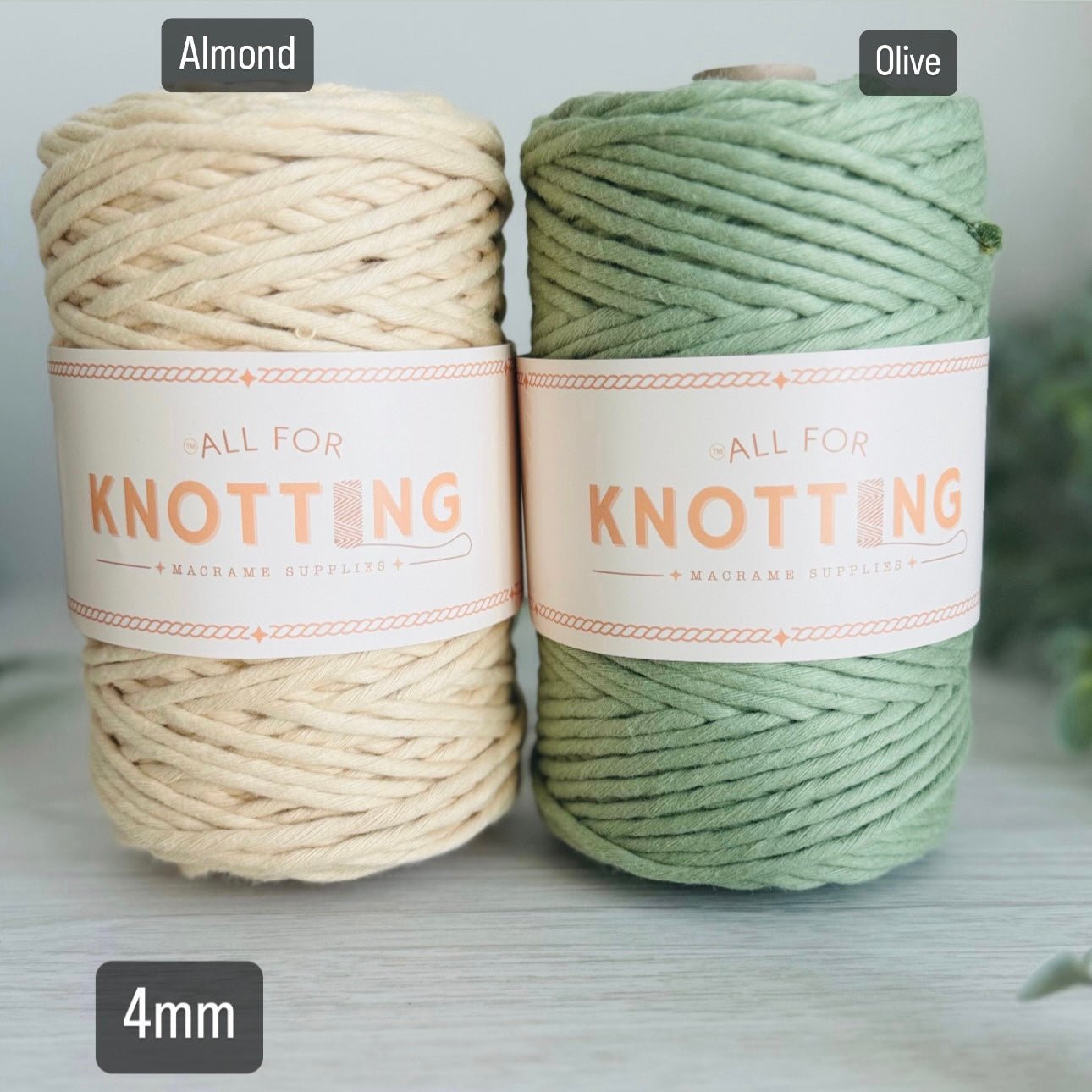 AFK Single Strand Macrame Cotton Cord - All for Knotting LLC