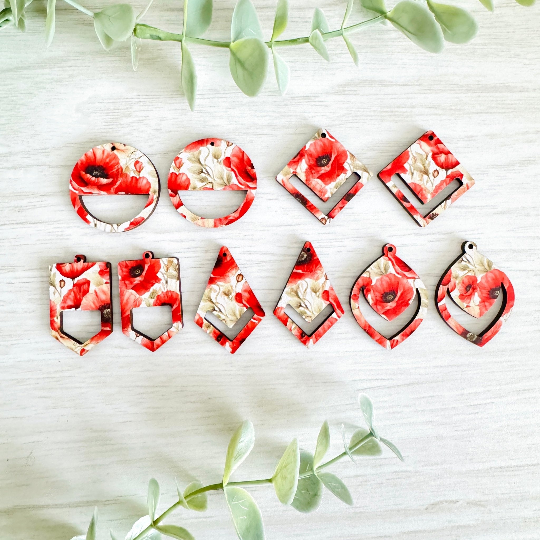 BIRTH MONTH FLOWERS Macrame Earring Blanks | Wooden Earring Blanks - All For Knotting