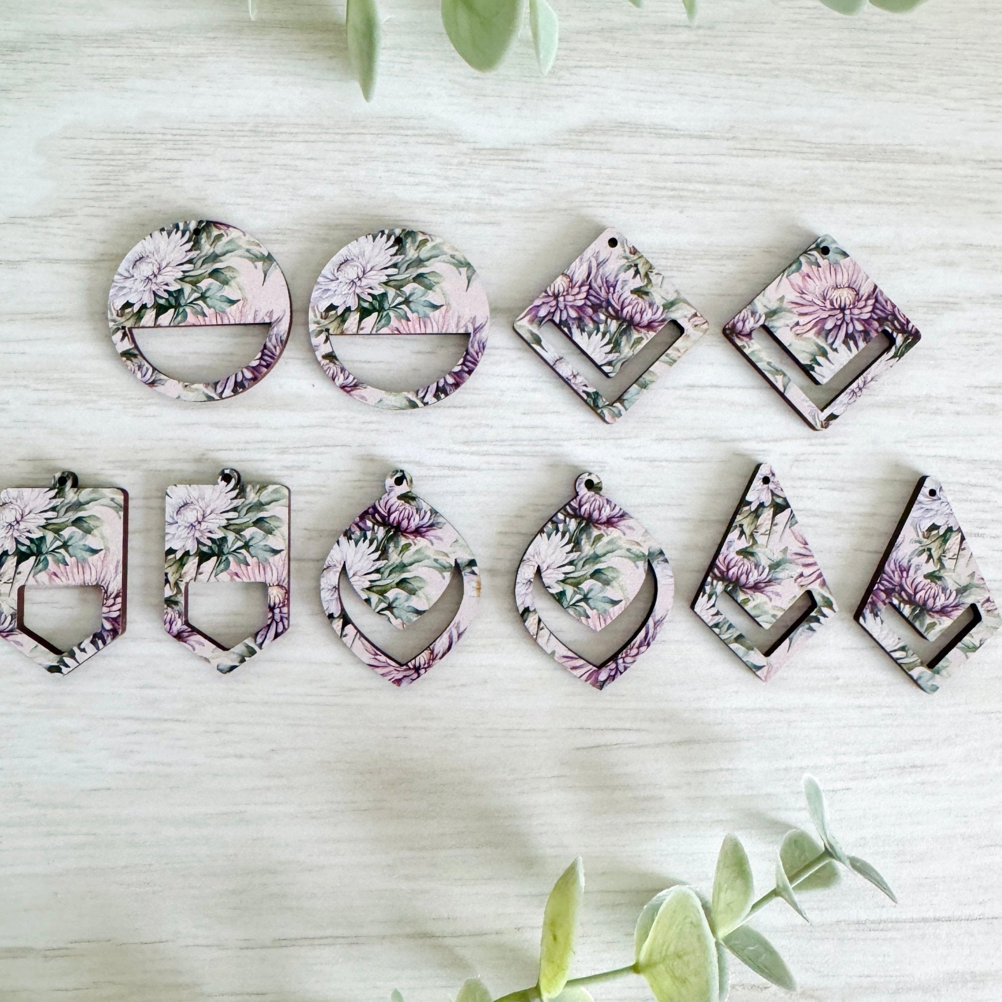 BIRTH MONTH FLOWERS Macrame Earring Blanks | Wooden Earring Blanks - All For Knotting