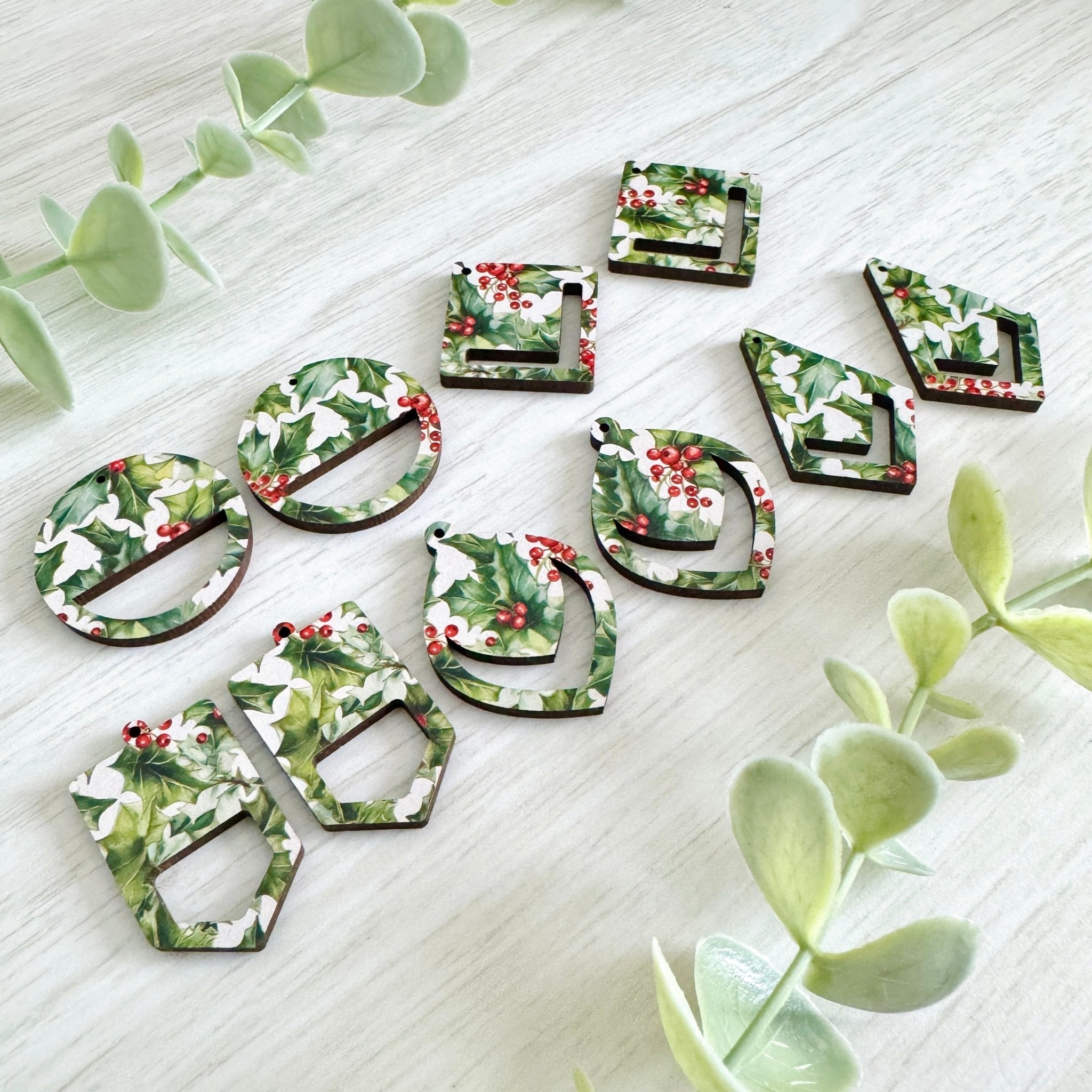 BIRTH MONTH FLOWERS Macrame Earring Blanks | Wooden Earring Blanks - All For Knotting