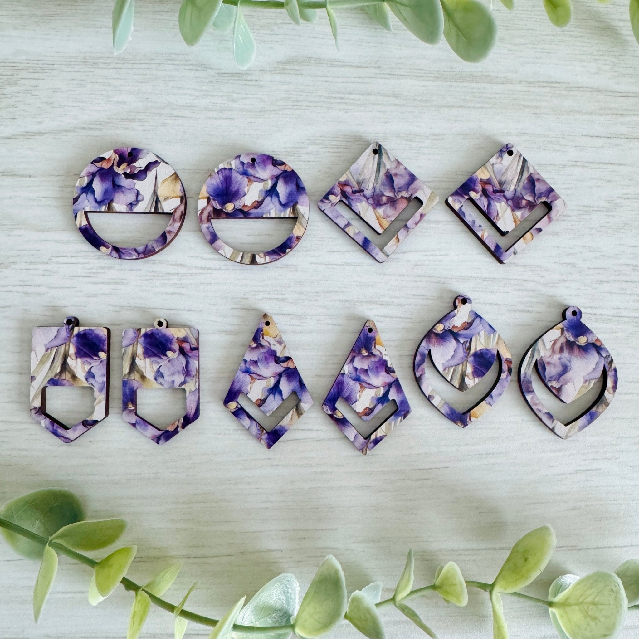 BIRTH MONTH FLOWERS Macrame Earring Blanks | Wooden Earring Blanks - All For Knotting