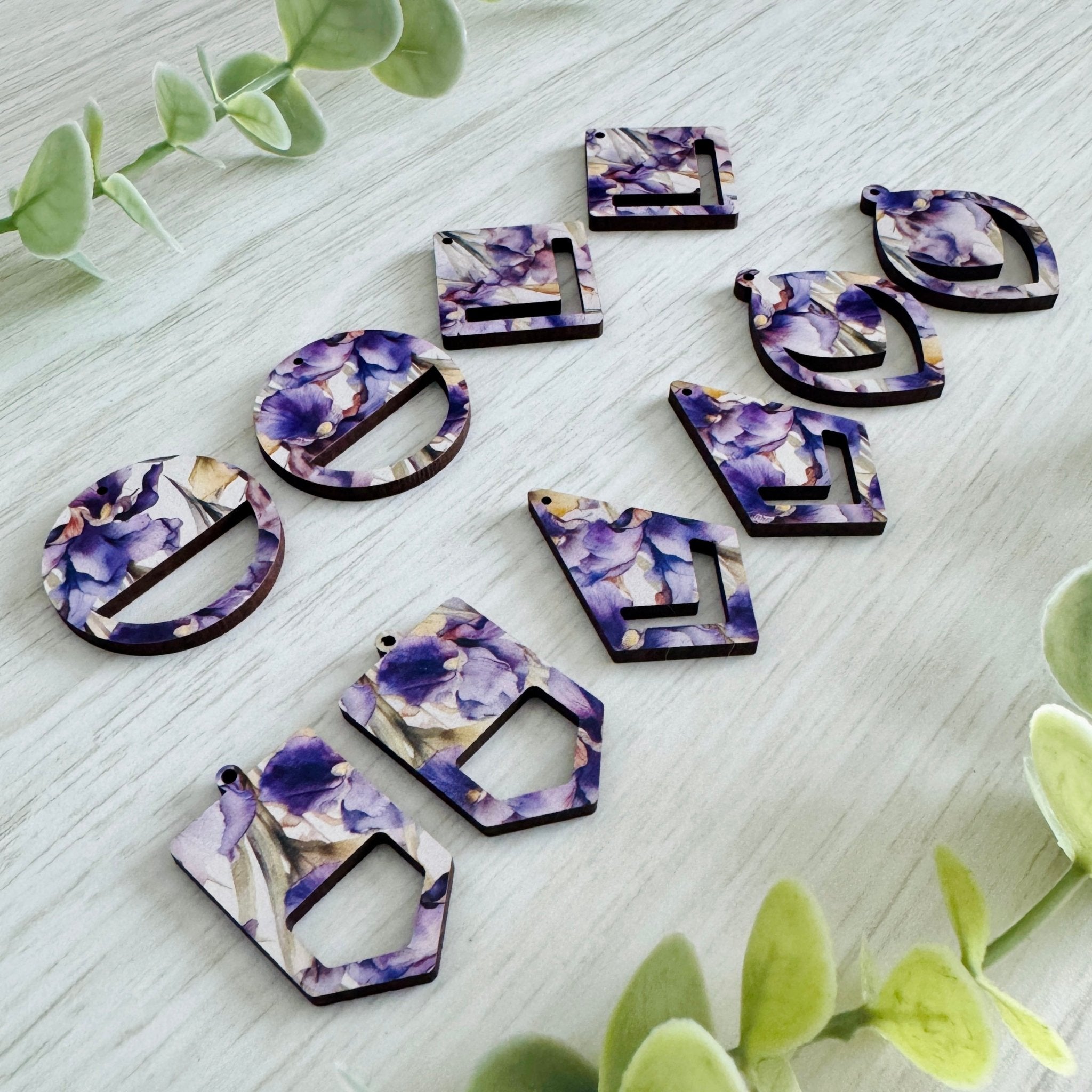 BIRTH MONTH FLOWERS Macrame Earring Blanks | Wooden Earring Blanks - All For Knotting