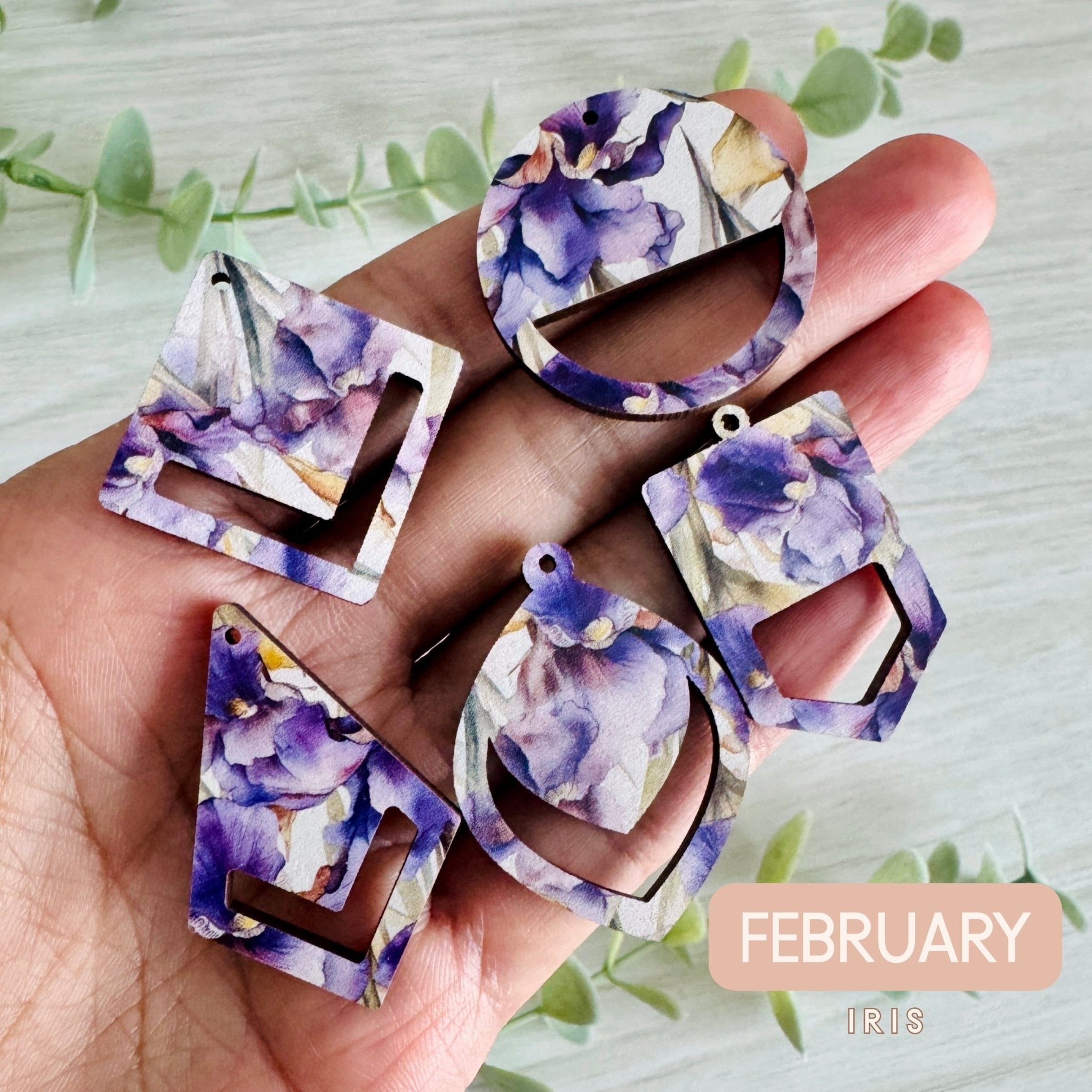 BIRTH MONTH FLOWERS Macrame Earring Blanks | Wooden Earring Blanks - All For Knotting