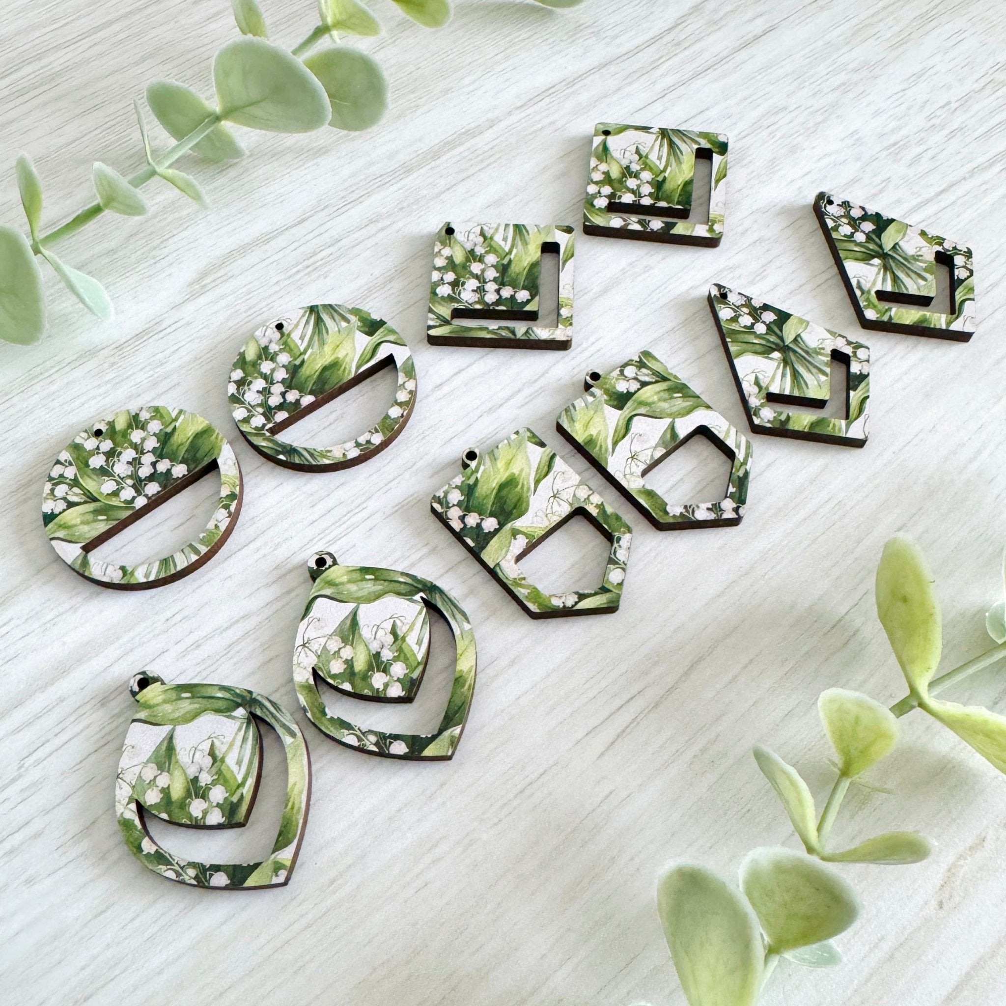 BIRTH MONTH FLOWERS Macrame Earring Blanks | Wooden Earring Blanks - All For Knotting