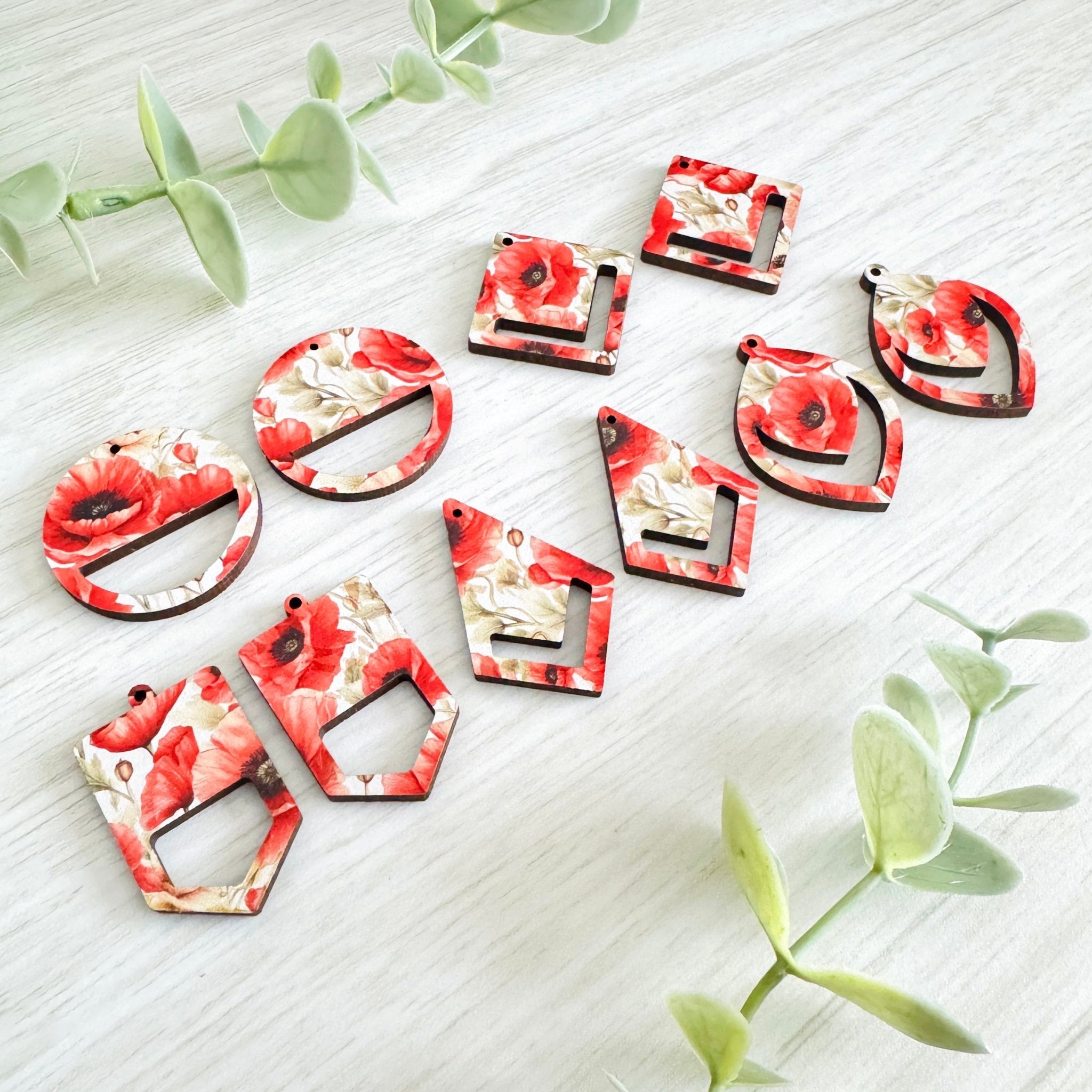 BIRTH MONTH FLOWERS Macrame Earring Blanks | Wooden Earring Blanks - All For Knotting