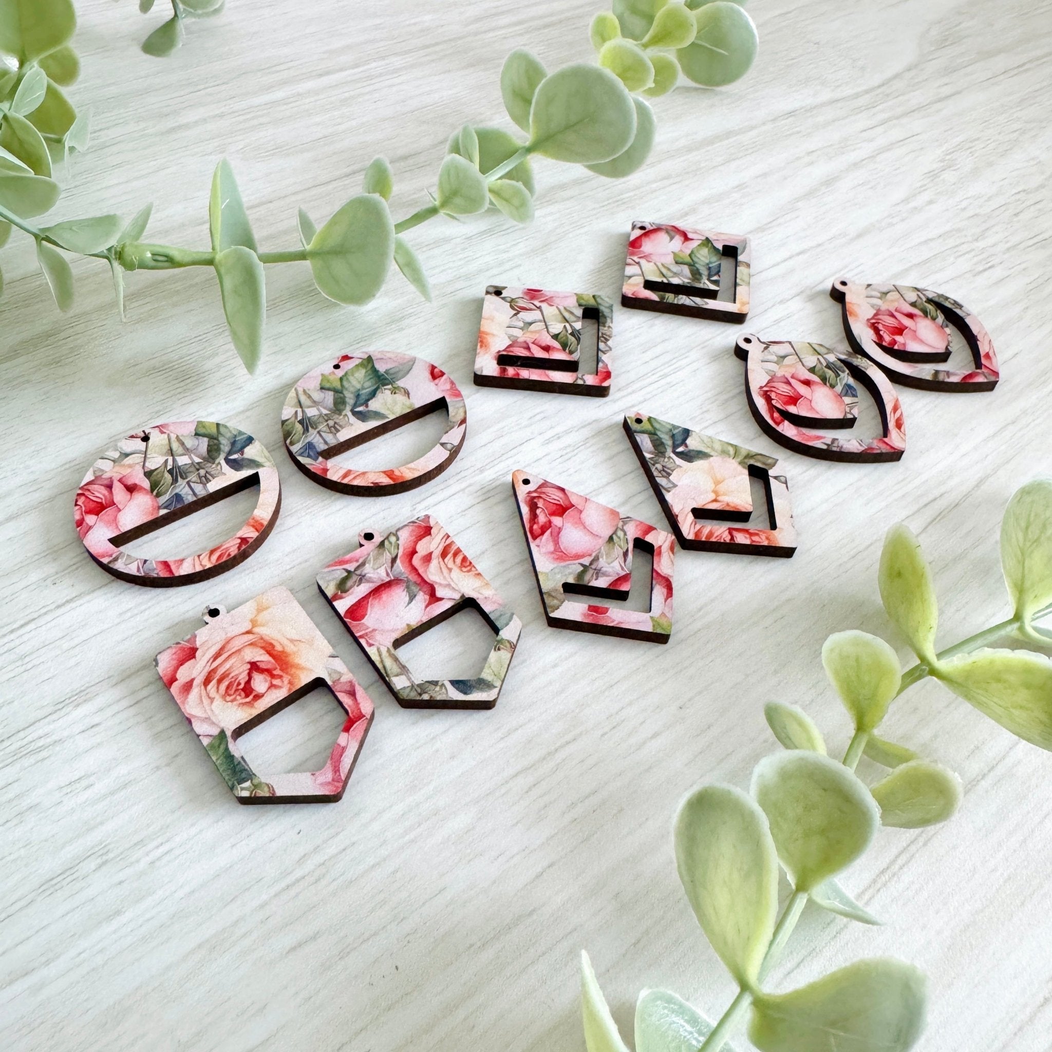 BIRTH MONTH FLOWERS Macrame Earring Blanks | Wooden Earring Blanks - All For Knotting