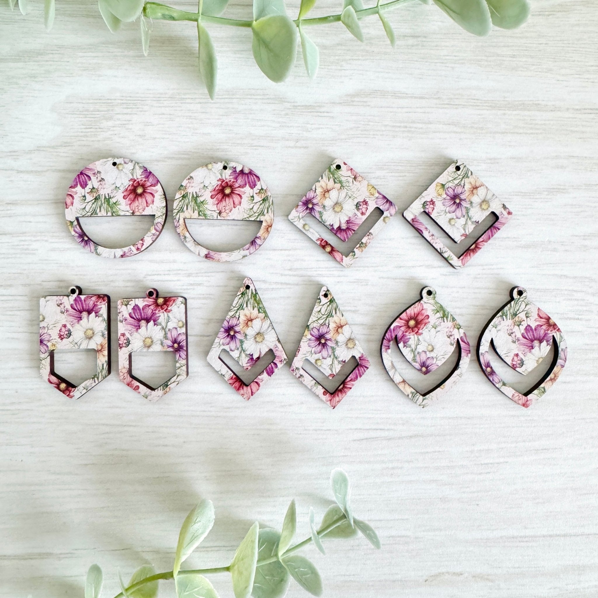 BIRTH MONTH FLOWERS Macrame Earring Blanks | Wooden Earring Blanks - All For Knotting