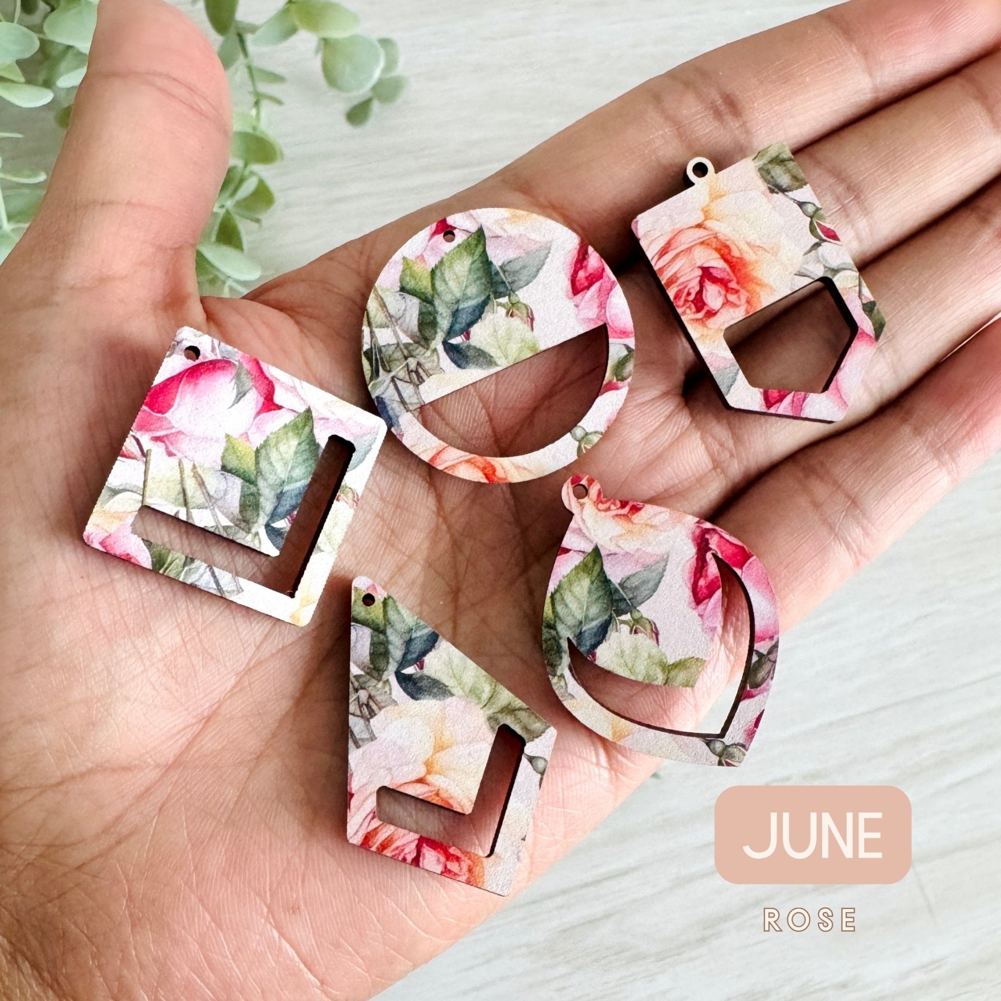 BIRTH MONTH FLOWERS Macrame Earring Blanks | Wooden Earring Blanks - All For Knotting