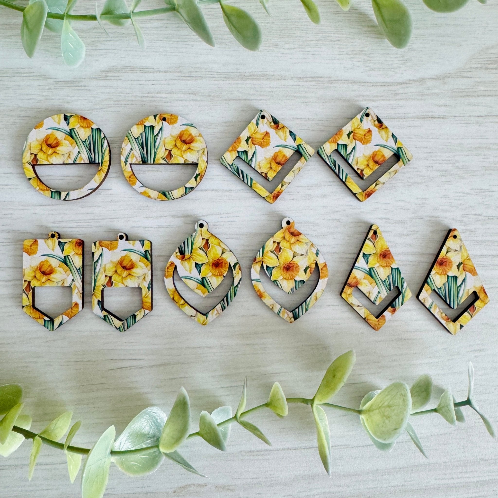 BIRTH MONTH FLOWERS Macrame Earring Blanks | Wooden Earring Blanks - All For Knotting