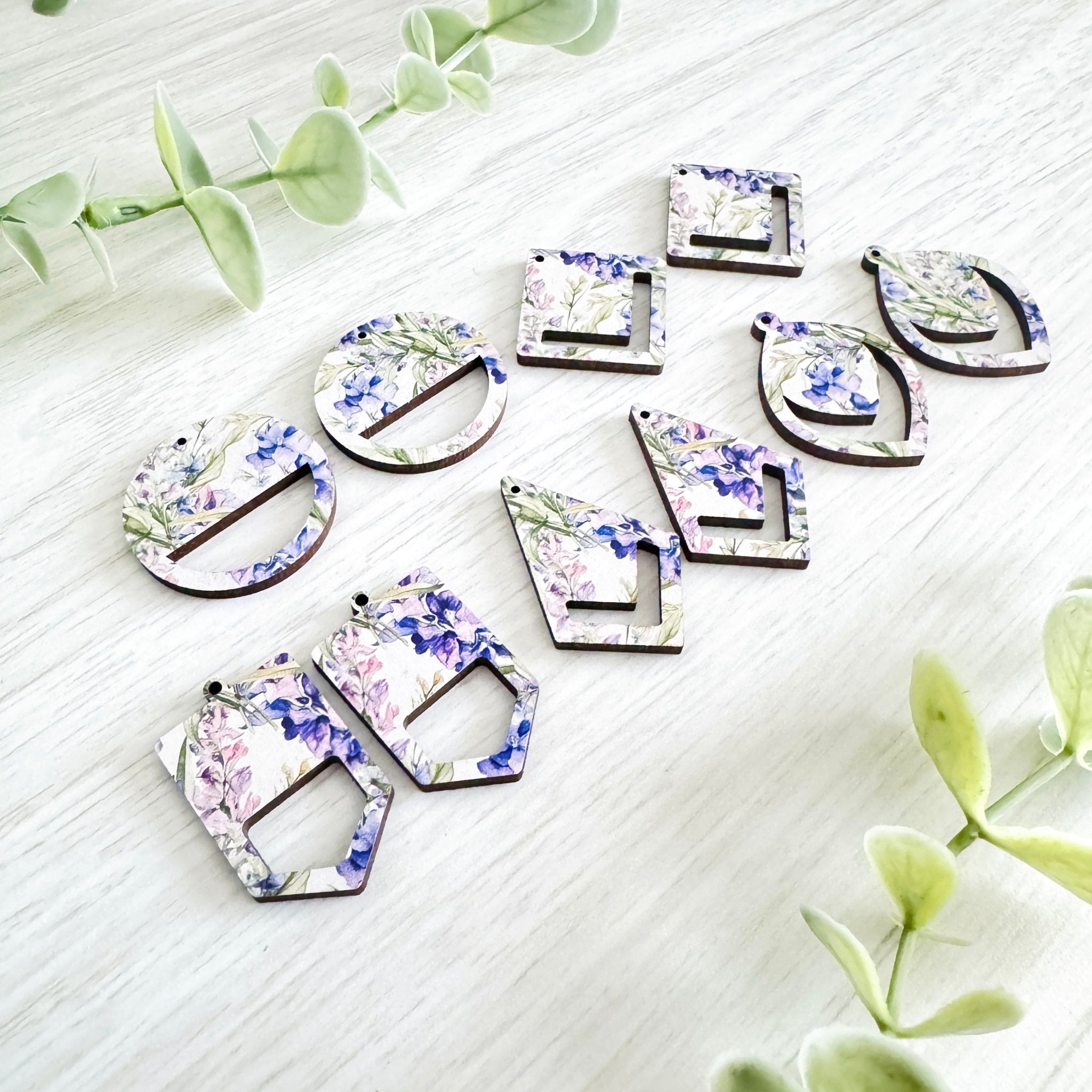 BIRTH MONTH FLOWERS Macrame Earring Blanks | Wooden Earring Blanks - All For Knotting