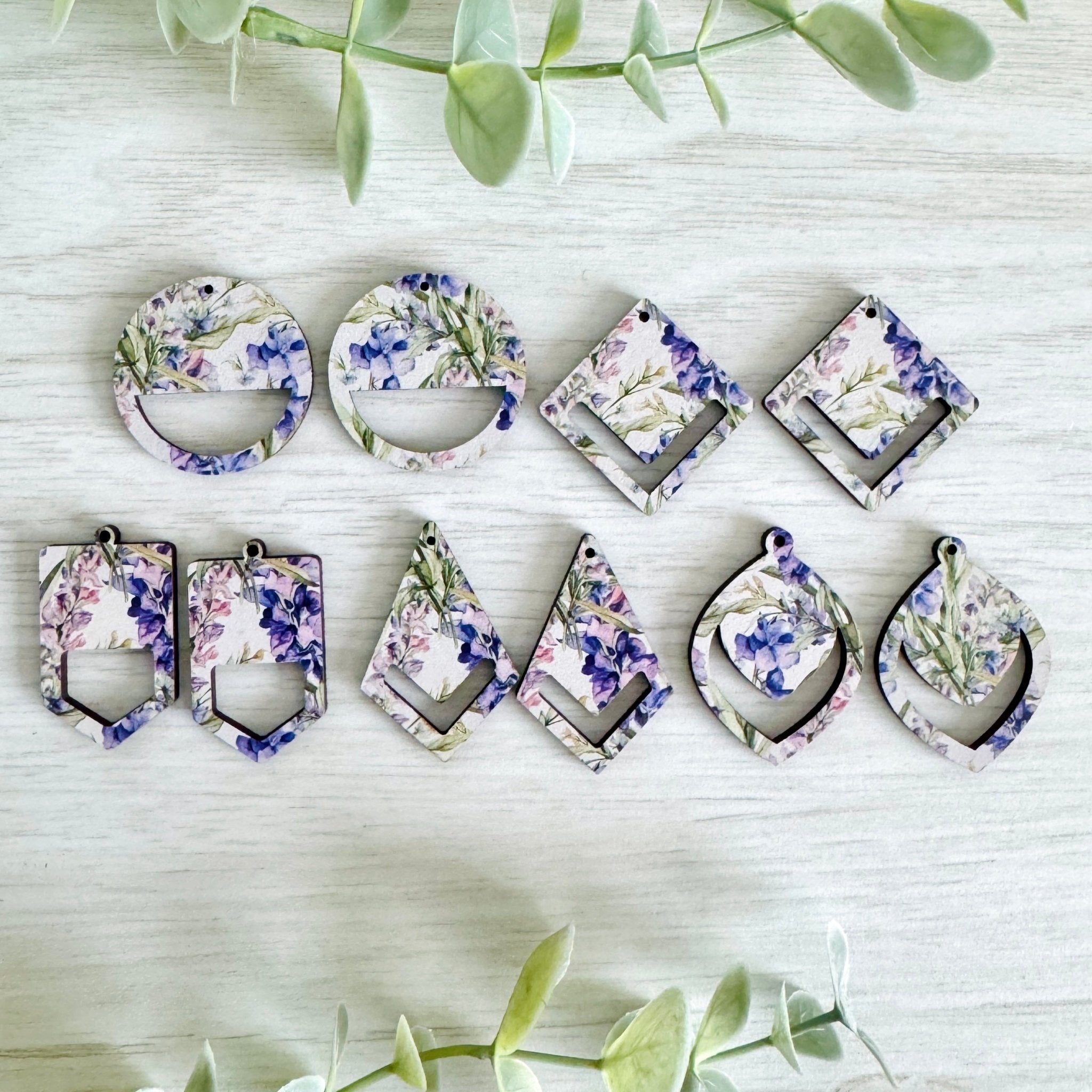BIRTH MONTH FLOWERS Macrame Earring Blanks | Wooden Earring Blanks - All For Knotting