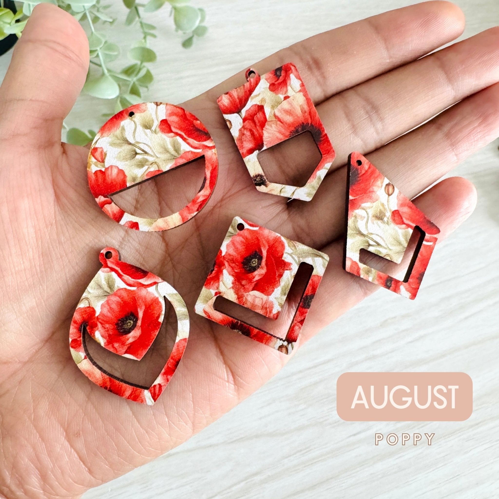 BIRTH MONTH FLOWERS Macrame Earring Blanks | Wooden Earring Blanks - All For Knotting