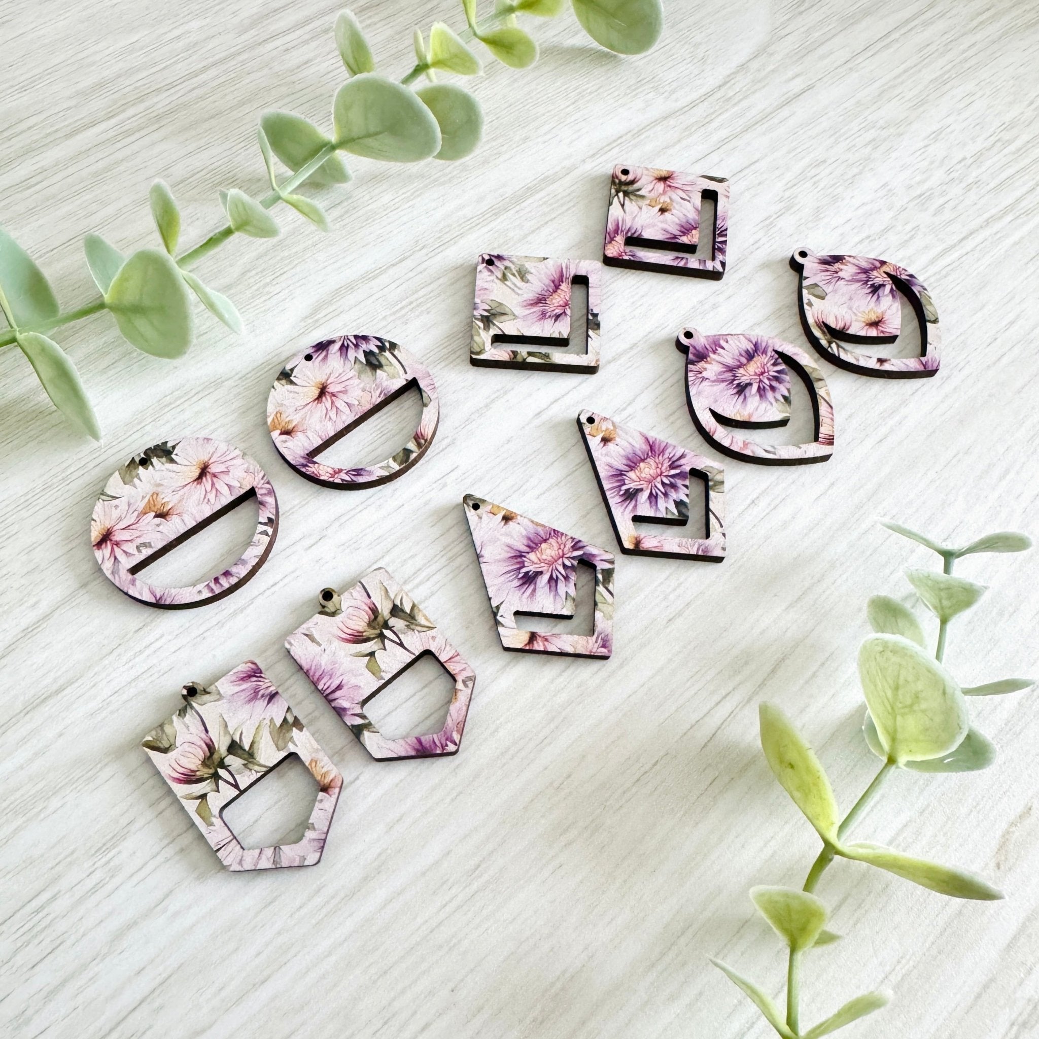 BIRTH MONTH FLOWERS Macrame Earring Blanks | Wooden Earring Blanks - All For Knotting