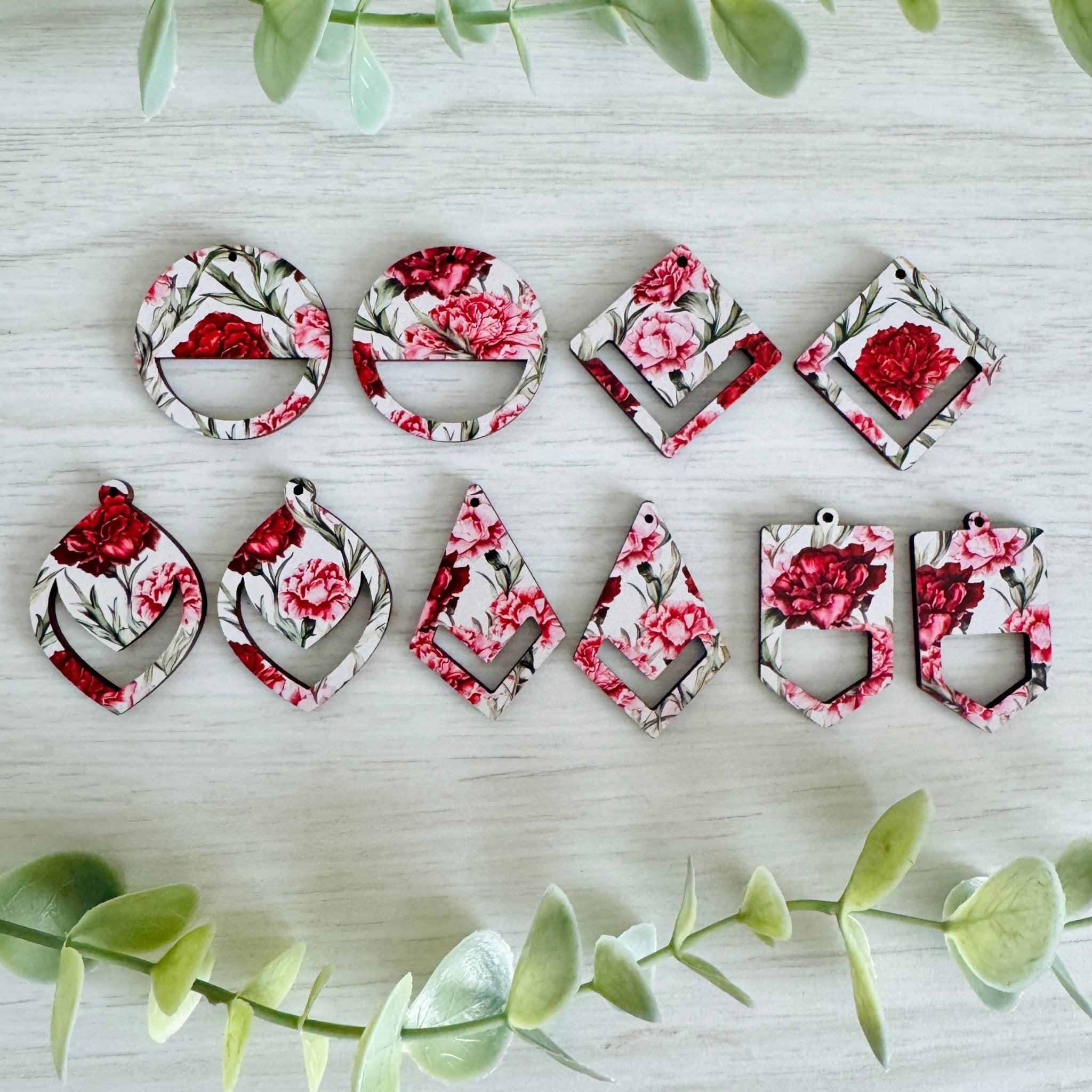 BIRTH MONTH FLOWERS Macrame Earring Blanks | Wooden Earring Blanks - All For Knotting