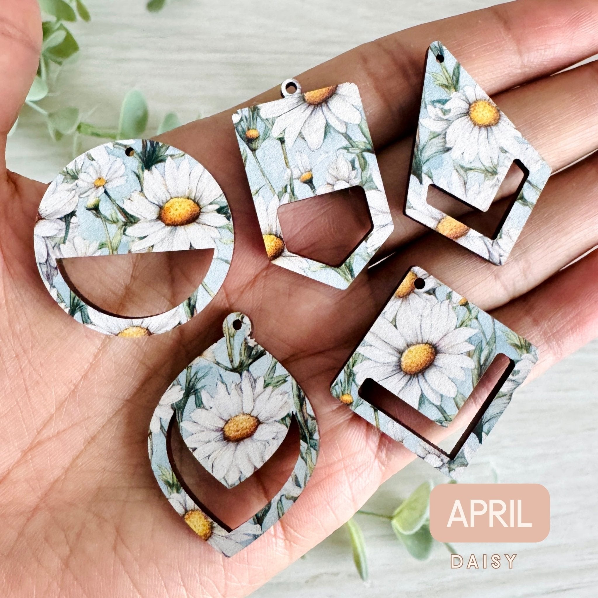 BIRTH MONTH FLOWERS Macrame Earring Blanks | Wooden Earring Blanks - All For Knotting