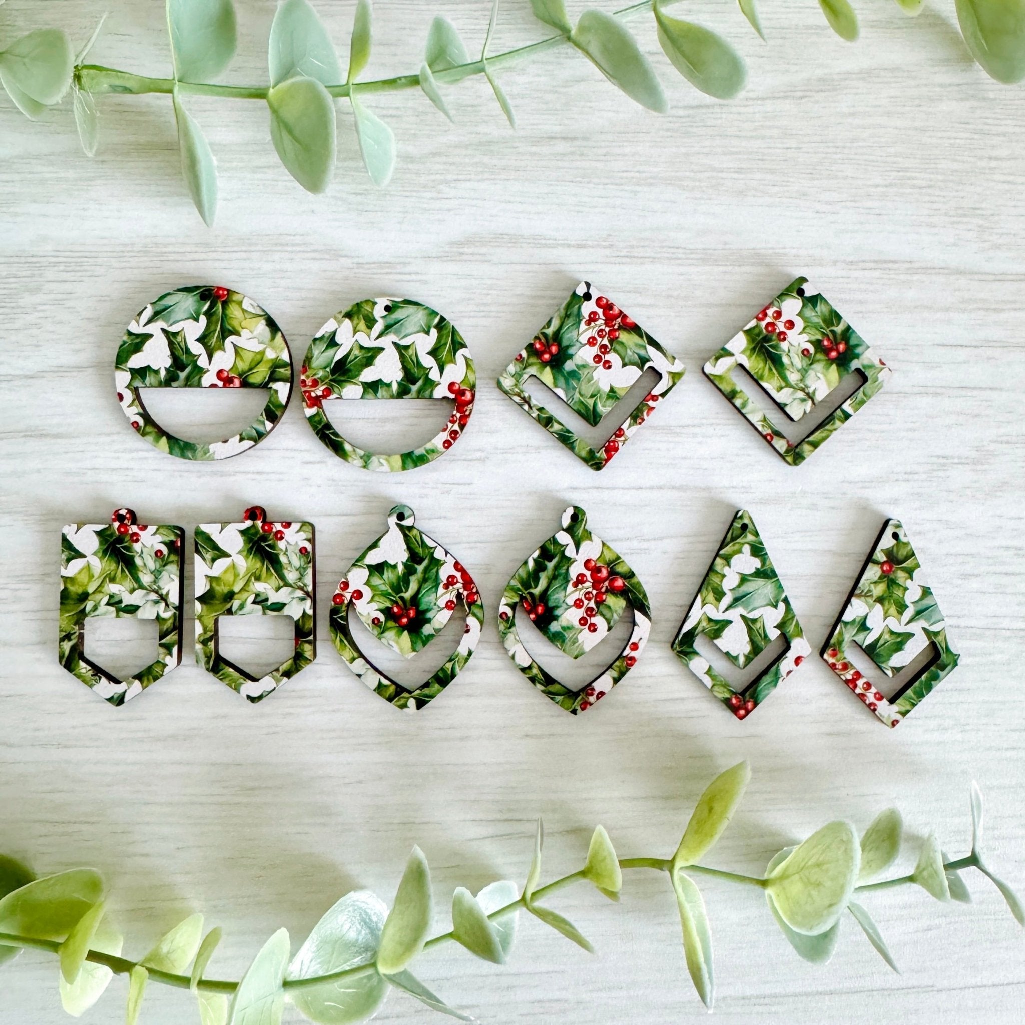 BIRTH MONTH FLOWERS Macrame Earring Blanks | Wooden Earring Blanks - All For Knotting