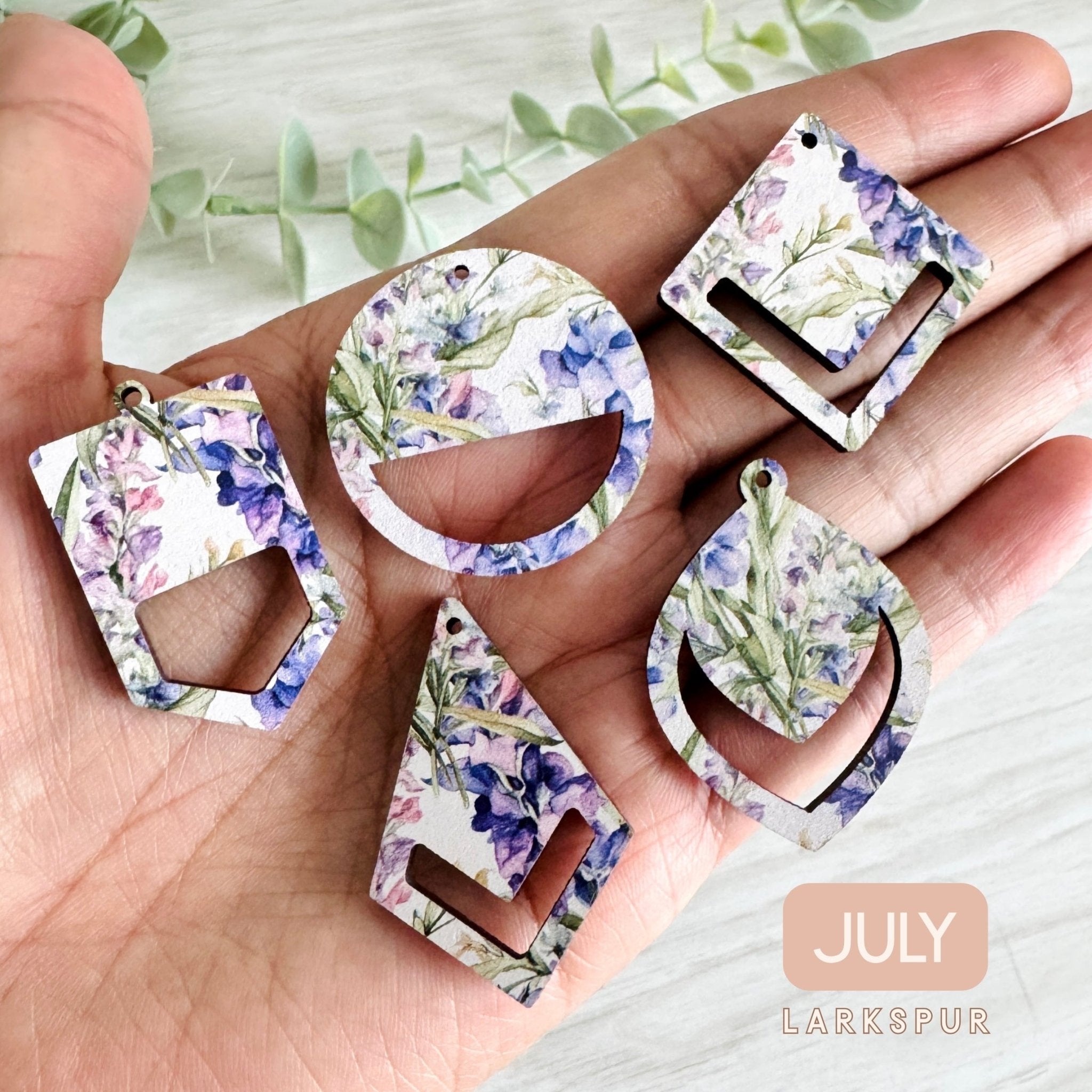 BIRTH MONTH FLOWERS Macrame Earring Blanks | Wooden Earring Blanks - All For Knotting