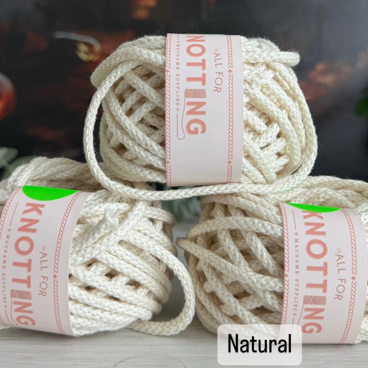 BRAIDED GLOW IN THE DARK 3.5mm Macrame Cord | Braided Cord - All for Knotting LLC