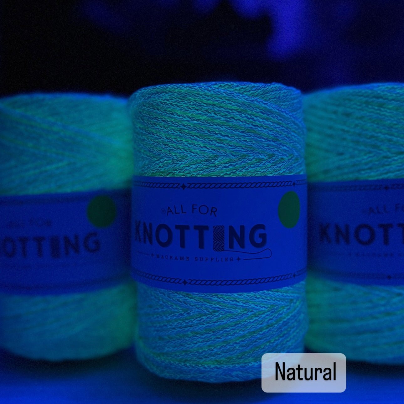 BRAIDED GLOW IN THE DARK 3.5mm Macrame Cord | Braided Cord - All for Knotting LLC