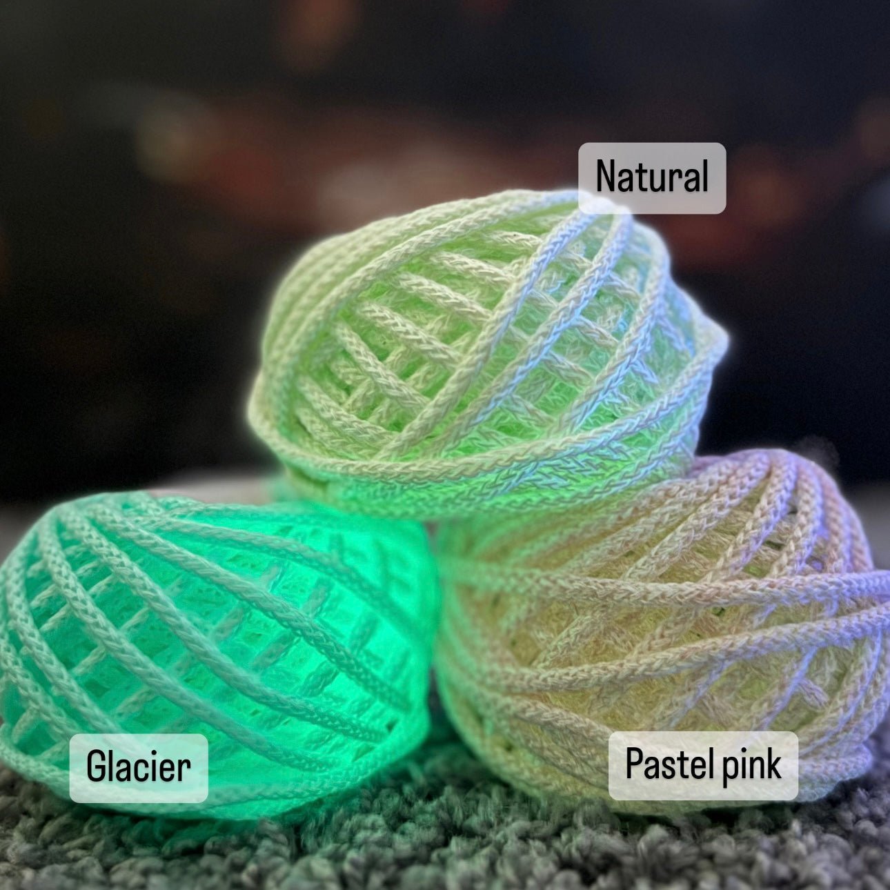 BRAIDED GLOW IN THE DARK 3.5mm Macrame Cord | Braided Cord - All for Knotting LLC