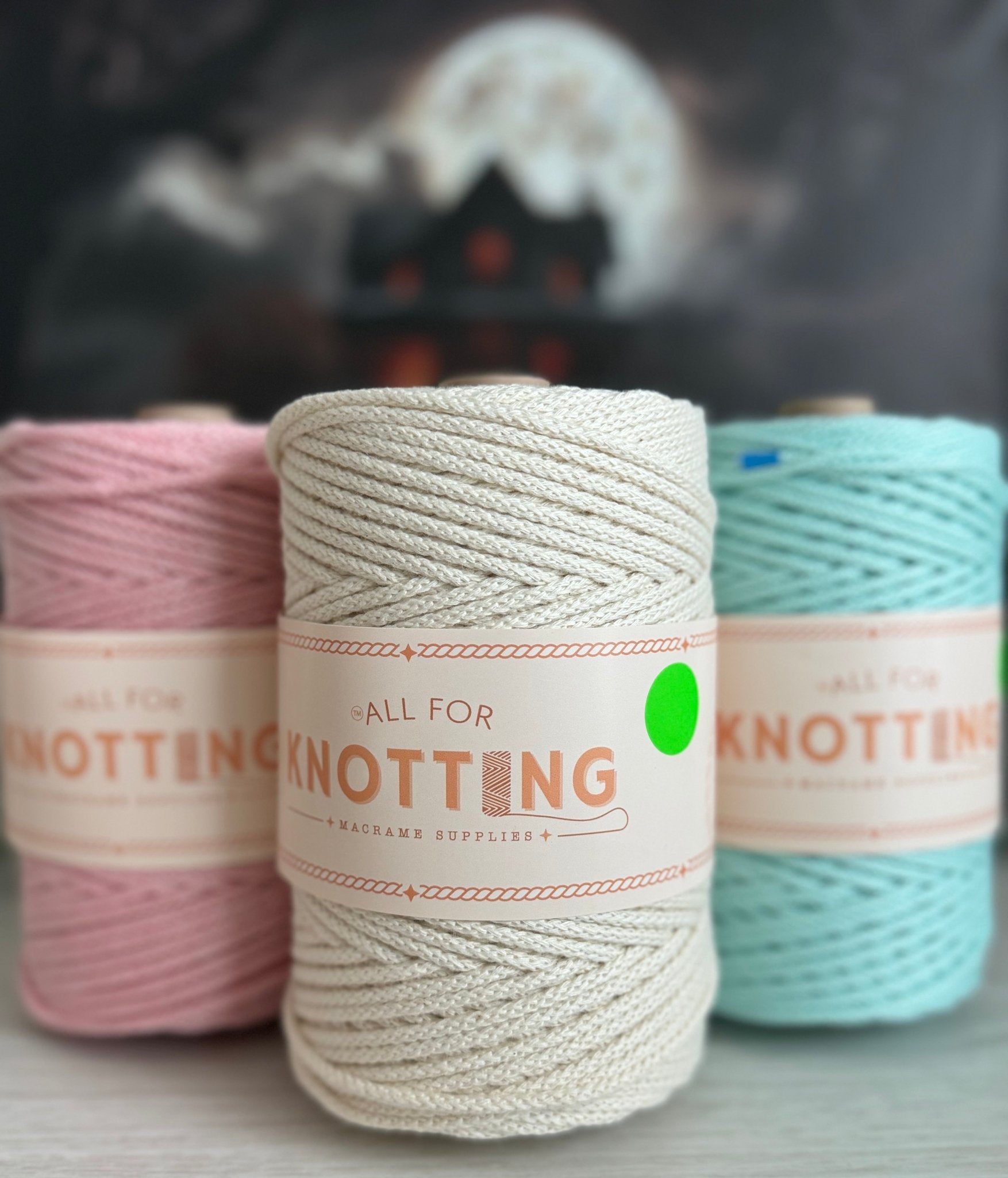 BRAIDED GLOW IN THE DARK 3.5mm Macrame Cord | Braided Cord - All for Knotting LLC