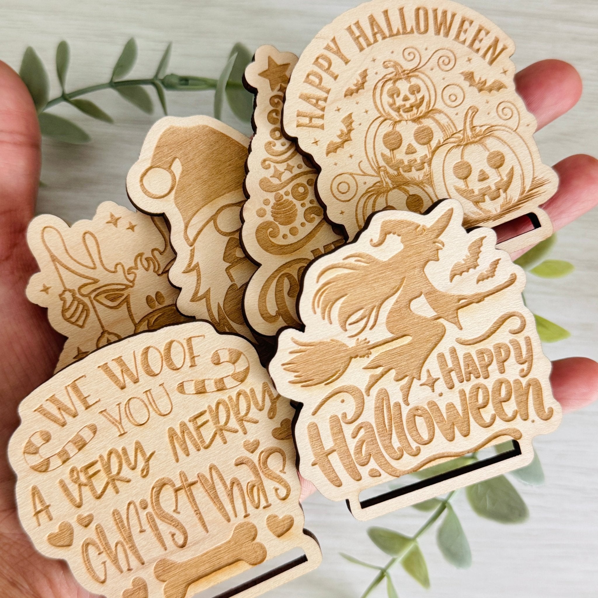 Laser Engraved Macrame Wood Magnet Blanks - Maple Wood DIY Craft Fair Supply - Set of 5 - All For Knotting