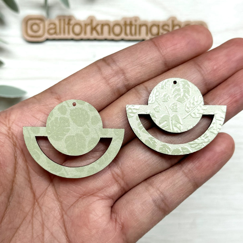 MONSTERA GREEN Macrame Earring Blanks | Wood Earring Blanks - All for Knotting LLC