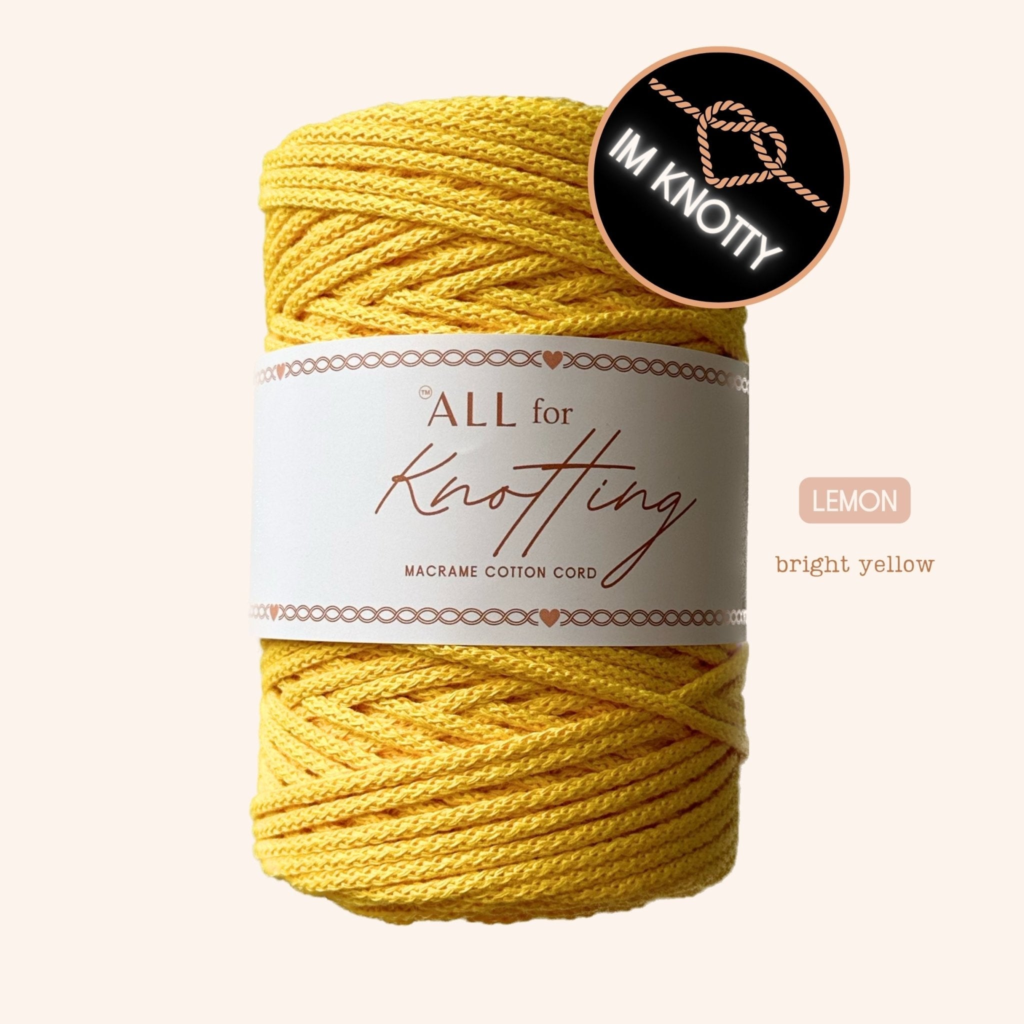 One - Knot Macramé Cord – 100% Combed Cotton Cord | Eco - Friendly & Made in Las Vegas - All For Knotting