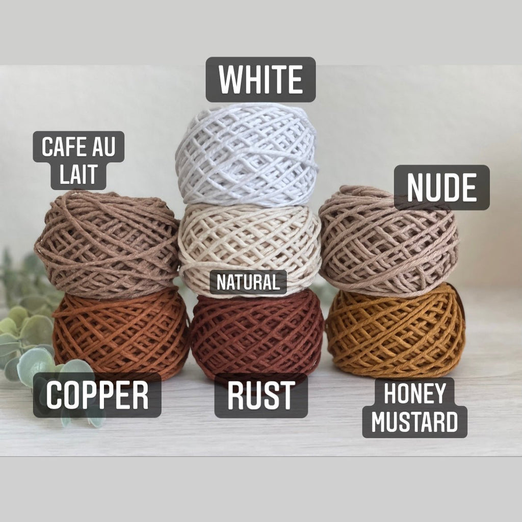 3 Strand Twisted Cotton Rope 1/4 Inch 100% Natural Wide Variety of Color,  Glitter, and More Macrame, Knitting, and Crocheting -  Hong Kong