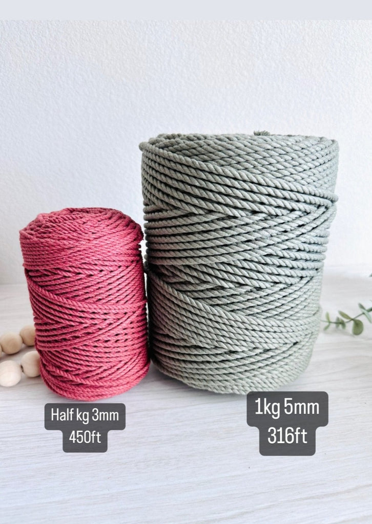 3. Lay Rope 3ply TWISTED RECYCLED COTTON ROPE | Macrame 3ply Rope | Macrame Suppli ...